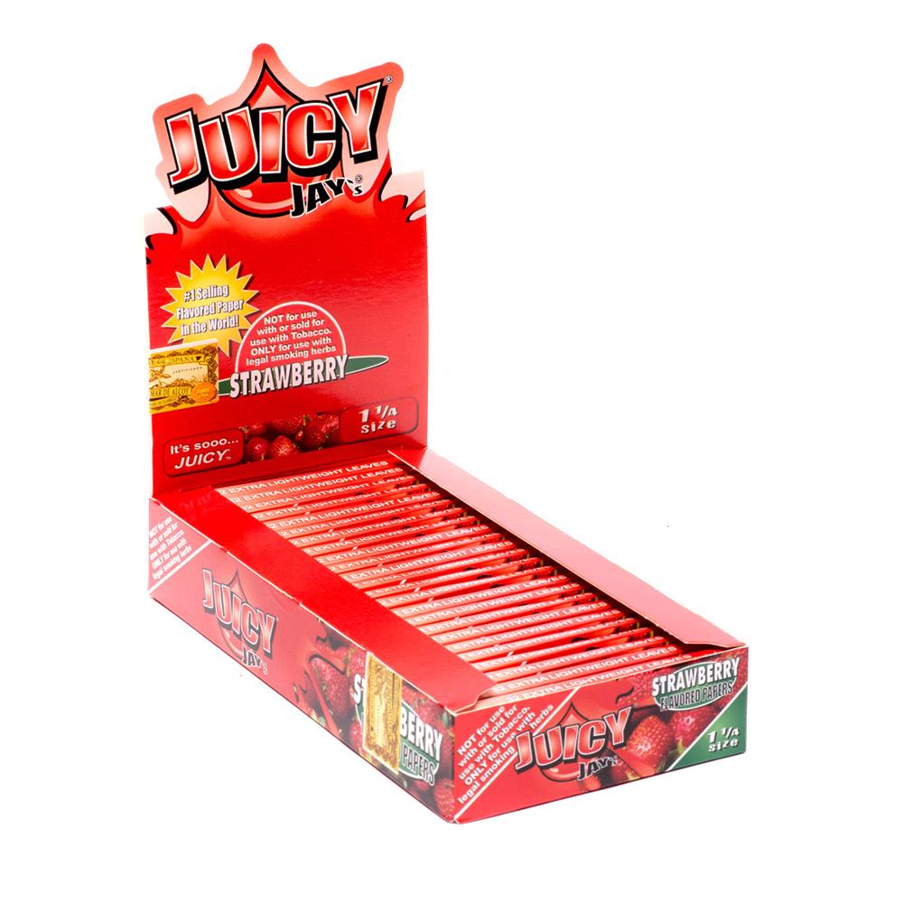 JUICY JAY'S | 'Retail Display' 1 1/4 Size Hemp Rolling Papers | 76mm - Strawberry - 24 Count - 1