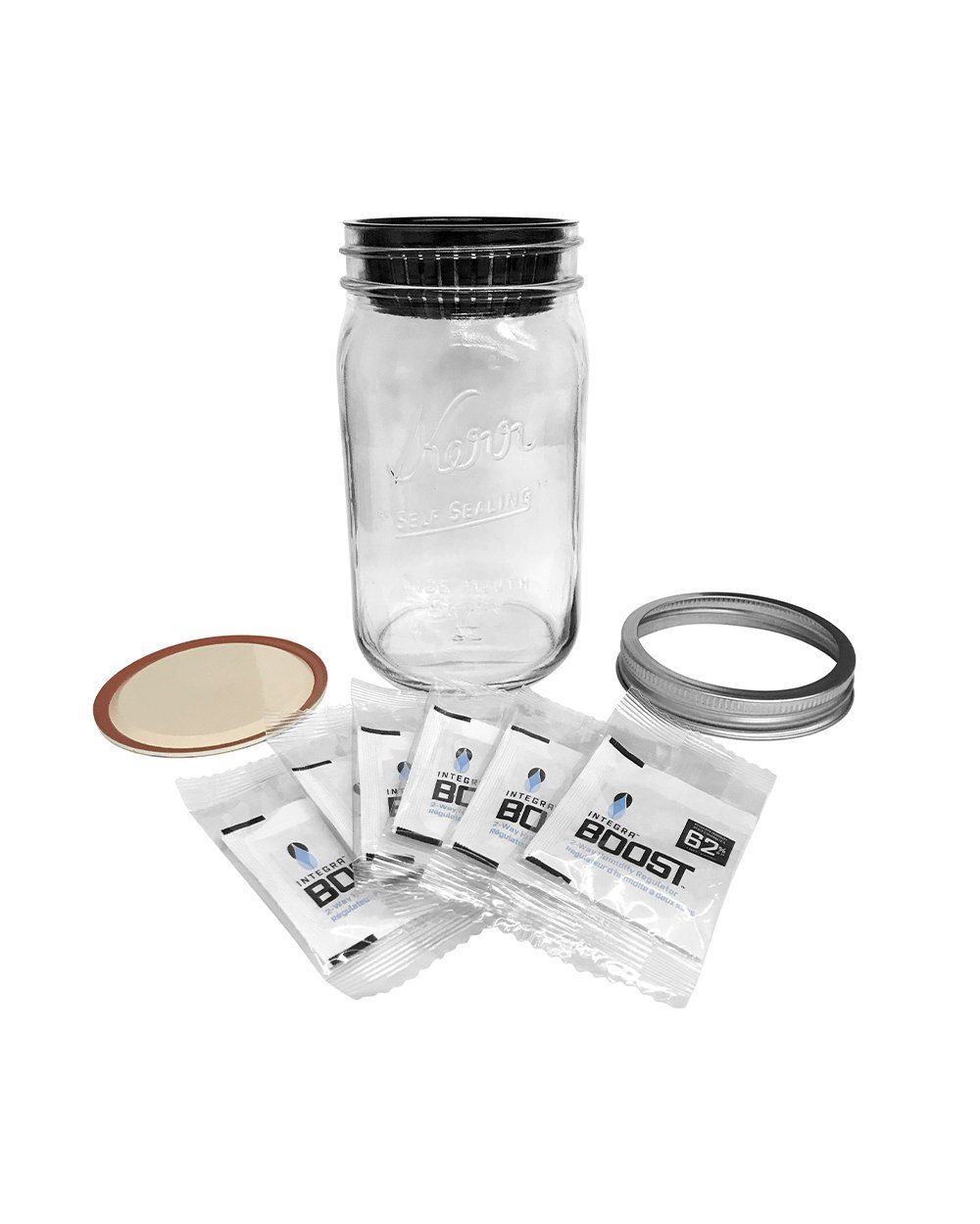 KERR | Humidity Control Clear Glass Jar w/ Pods | 32oz - 62% - 6 Packs - 5