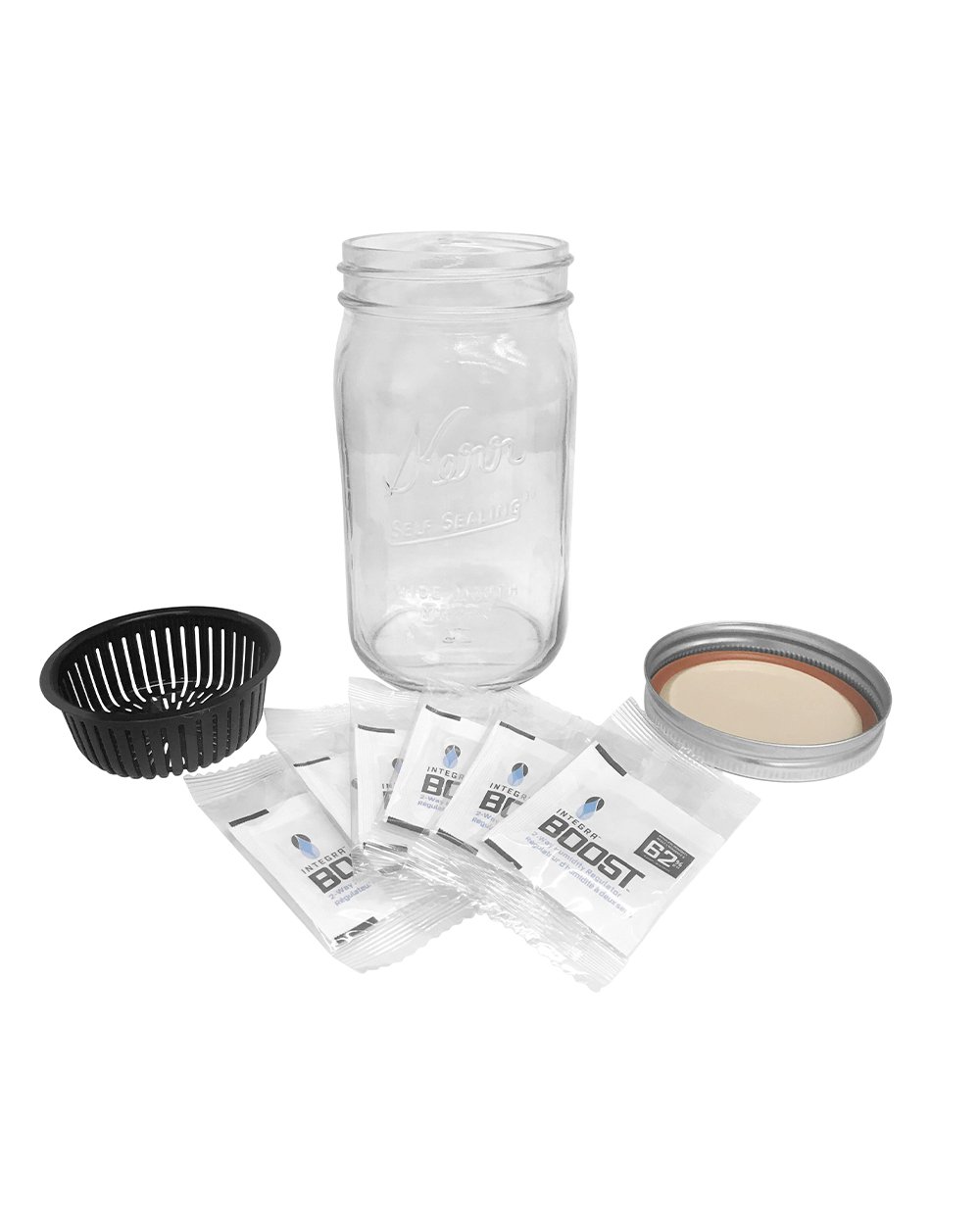 KERR | Humidity Control Clear Glass Jar w/ Pods | 32oz - 62% - 6 Packs - 4