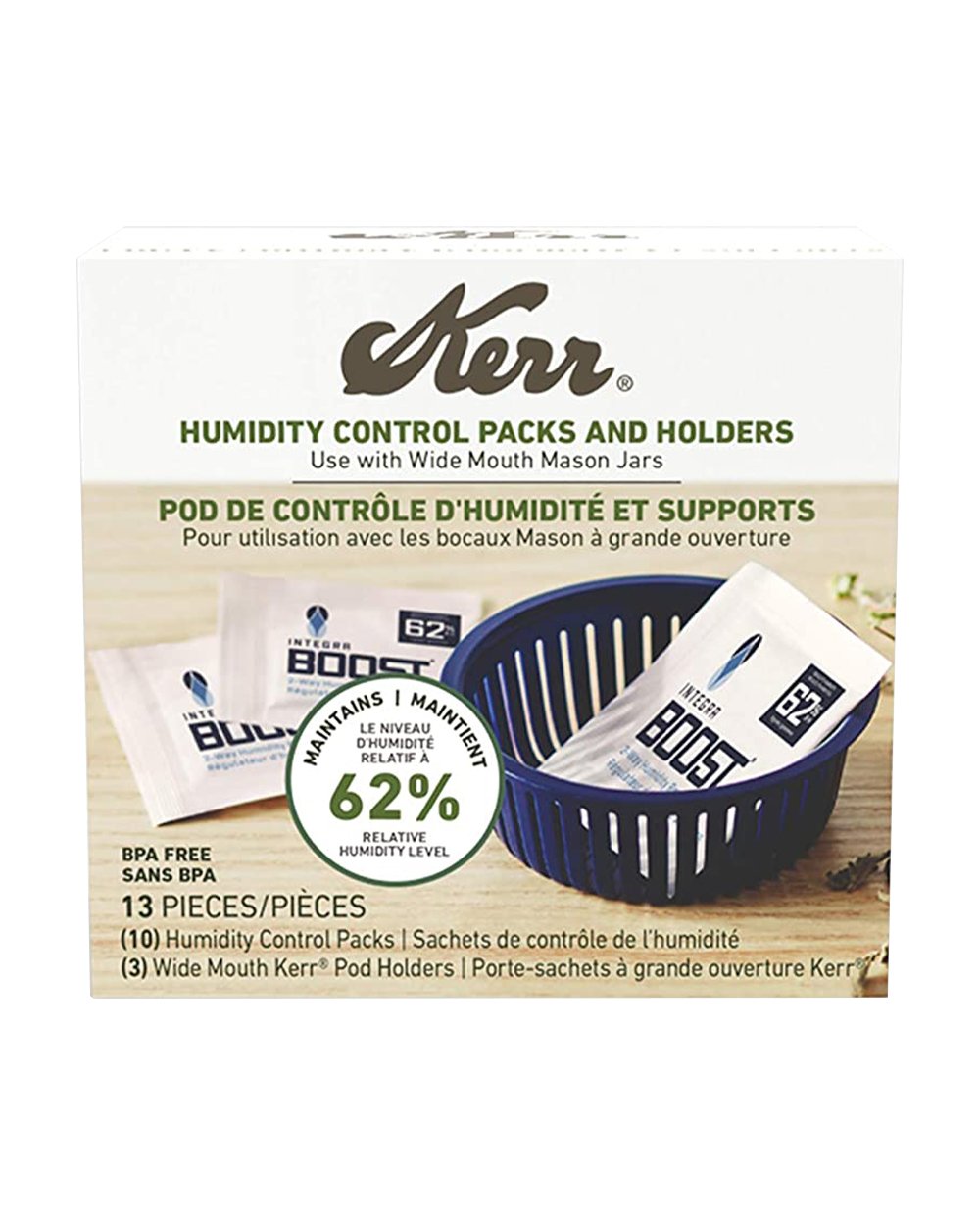 KERR | Humidity Control Packs w/ Holders | 3 Holders - 62% - 10 Packs - 3