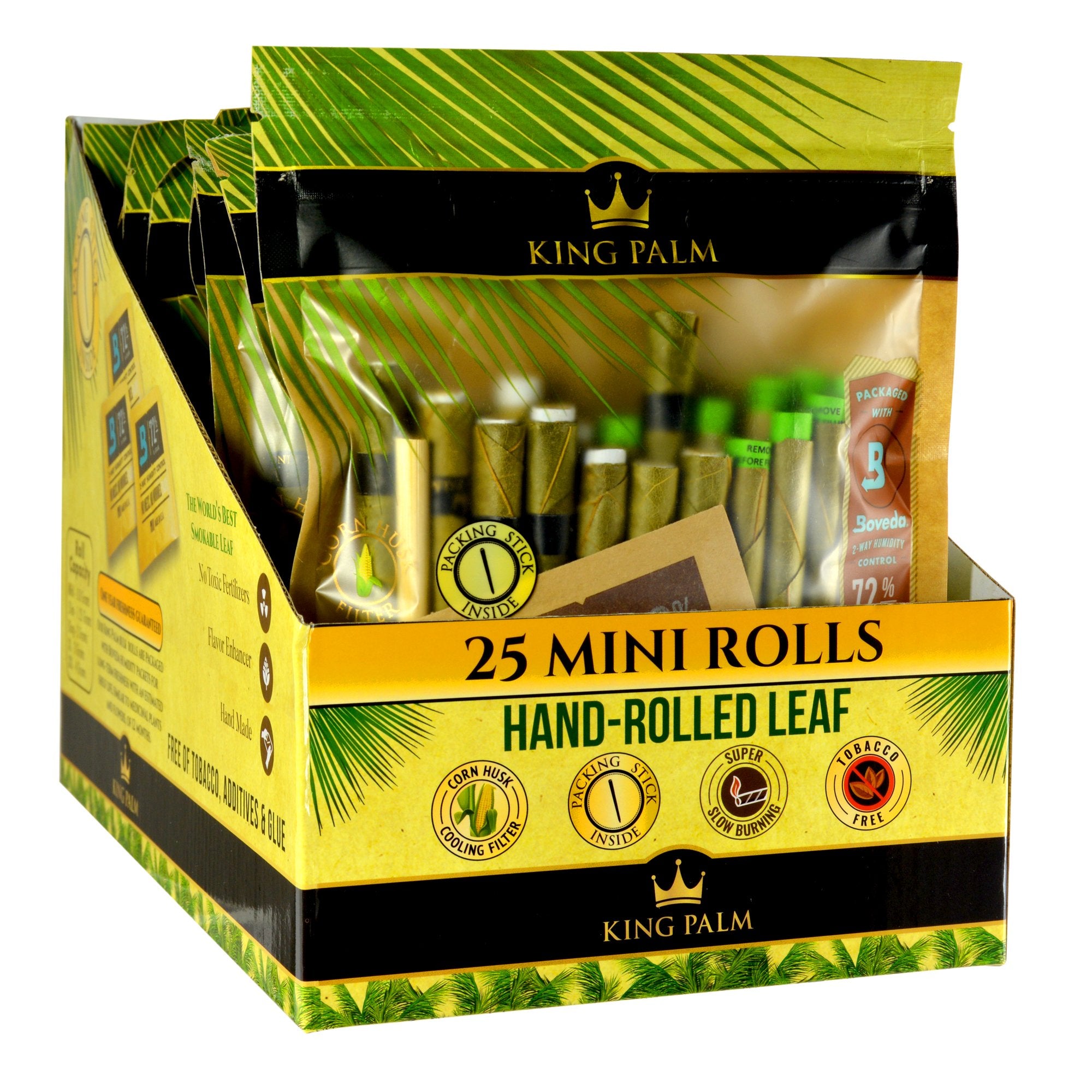 KING PALM | 'Retail Display' Mini Rolled Blunt Wrap Packs | 84mm - Natural Leaf - 8 Count - 1