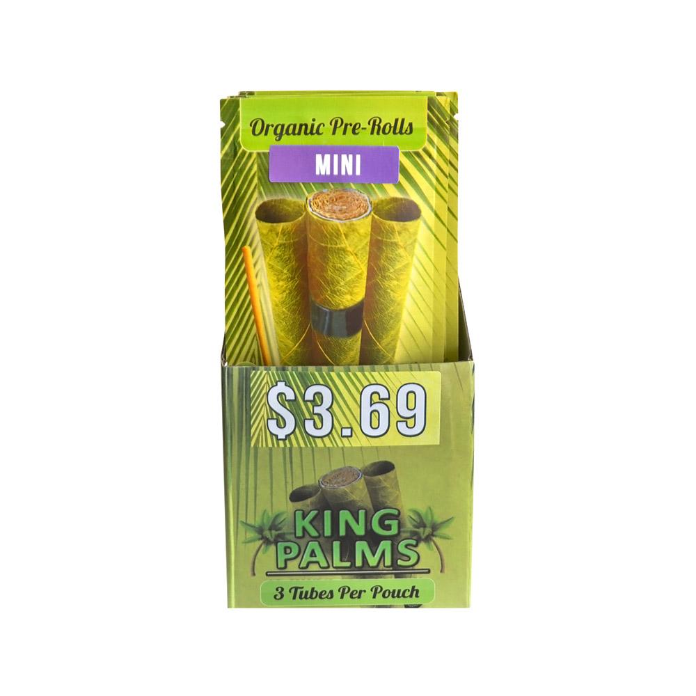KING PALM | 'Retail Display' 1G Mini Natural Leaf Blunt Wraps | 105mm - Super Slow Burning - 24 Count - 3