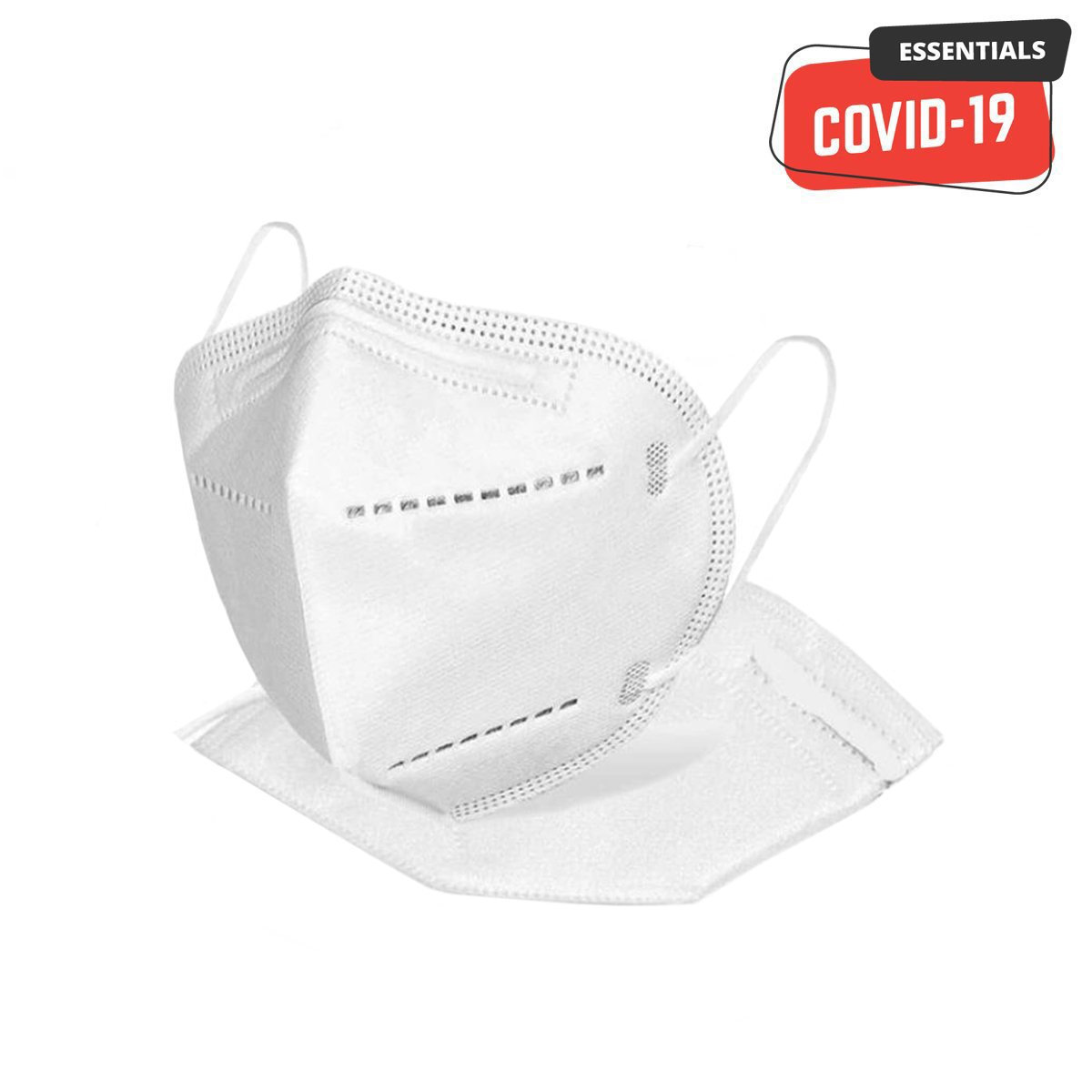 KN95 Respirator Face Mask | 4 Ply - White - 2 Count - 1