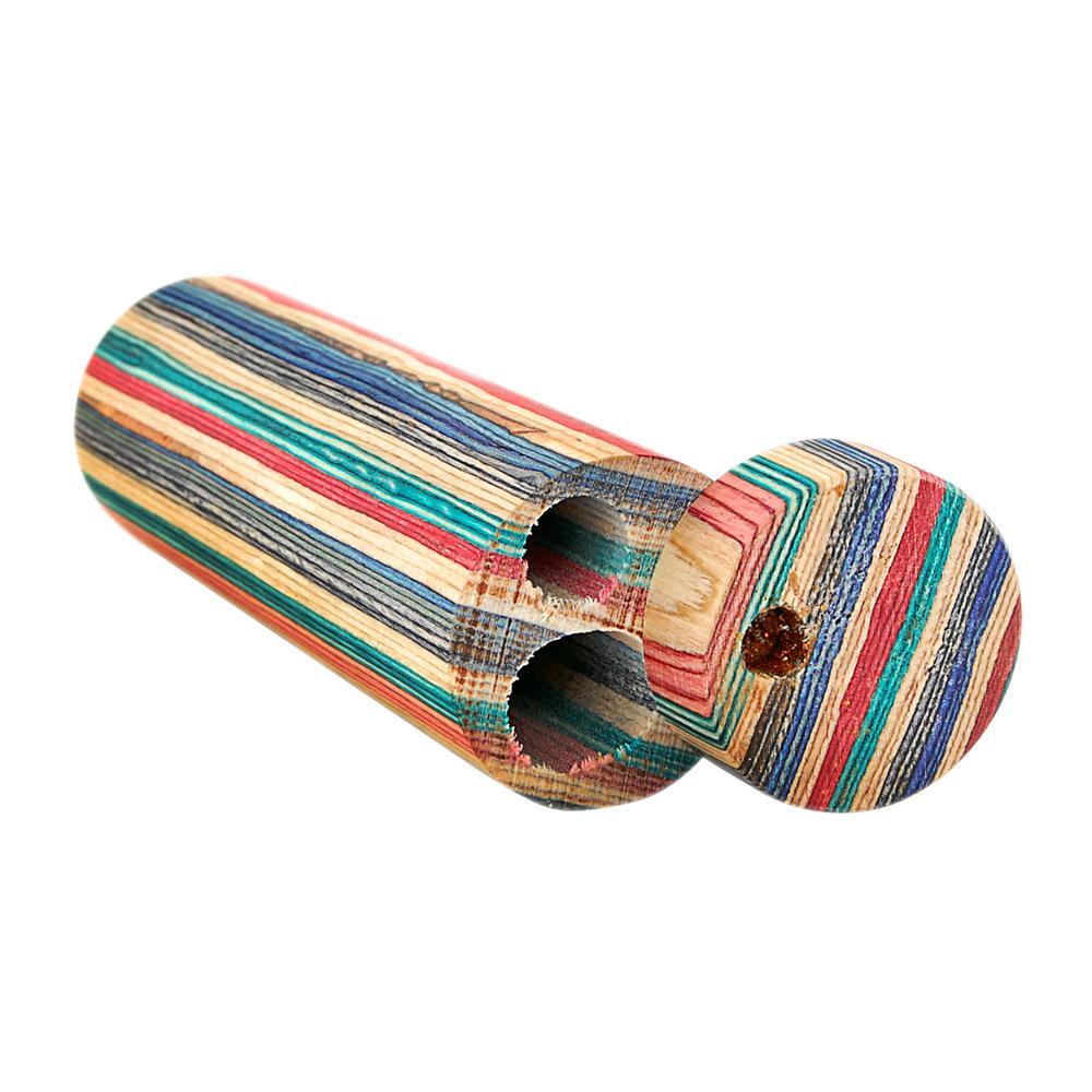 Spring Loaded Dugout Pipe Cigarette Holder | 4in Long - Wood - Assorted - 13