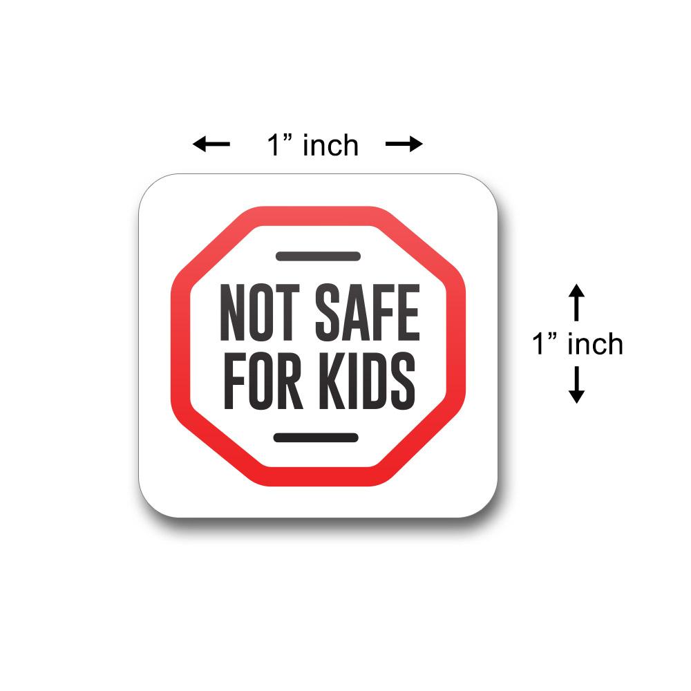 Massachusetts - Maine "Not Safe For Kids" Labels | 1in x 1in - Square - 1000 Count - 4