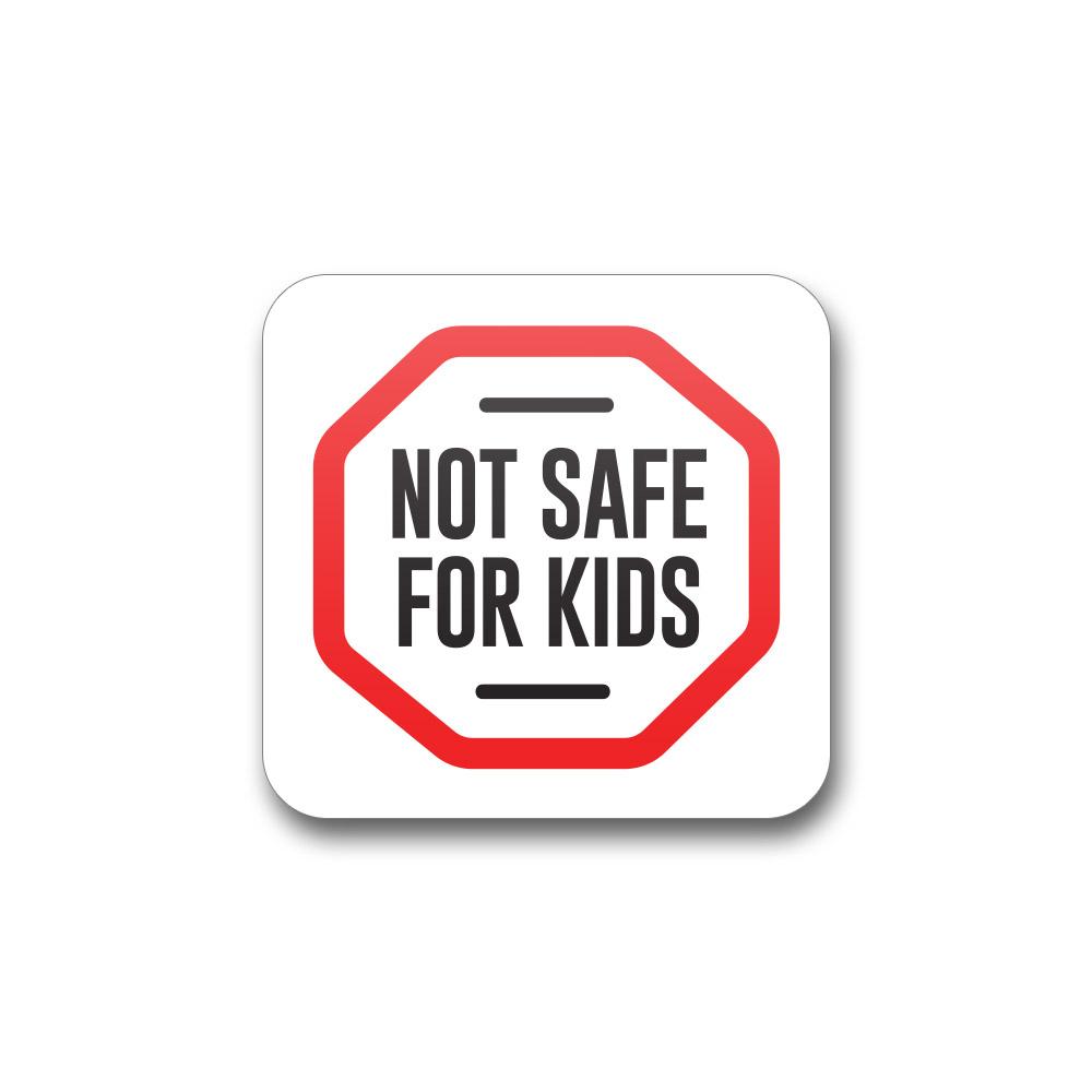 Massachusetts - Maine "Not Safe For Kids" Labels | 1in x 1in - Square - 1000 Count - 1