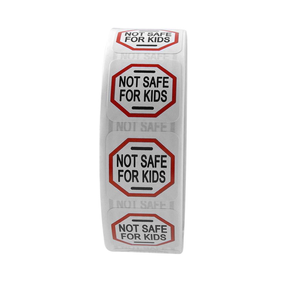 Massachusetts - Maine "Not Safe For Kids" Labels | 1in x 1in - Square - 1000 Count - 3