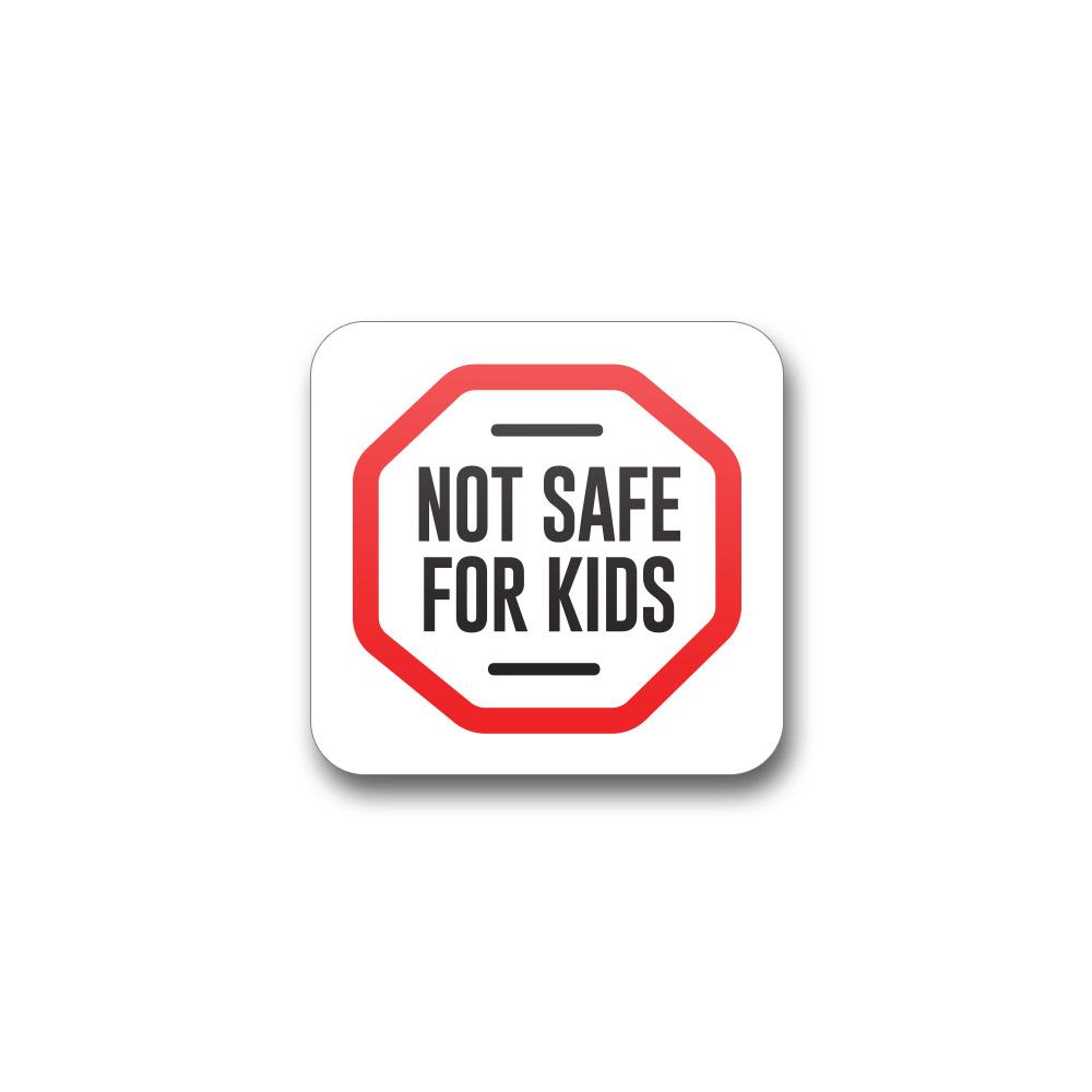 Massachusetts - Maine "Not Safe For Kids" Labels | .75in x .75in - Square - 1000 Count - 1
