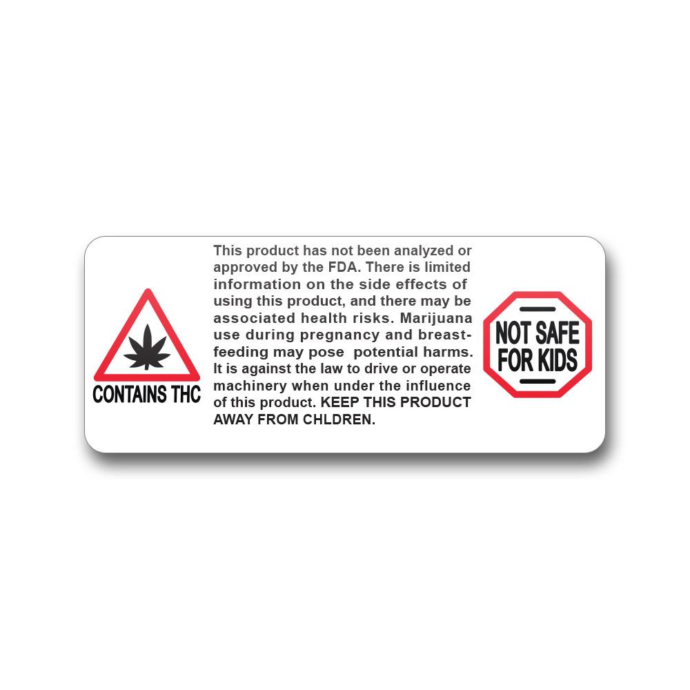 Massachusetts Warning Labels | 3in x 1in - Rectangle - 1000 Count - 1