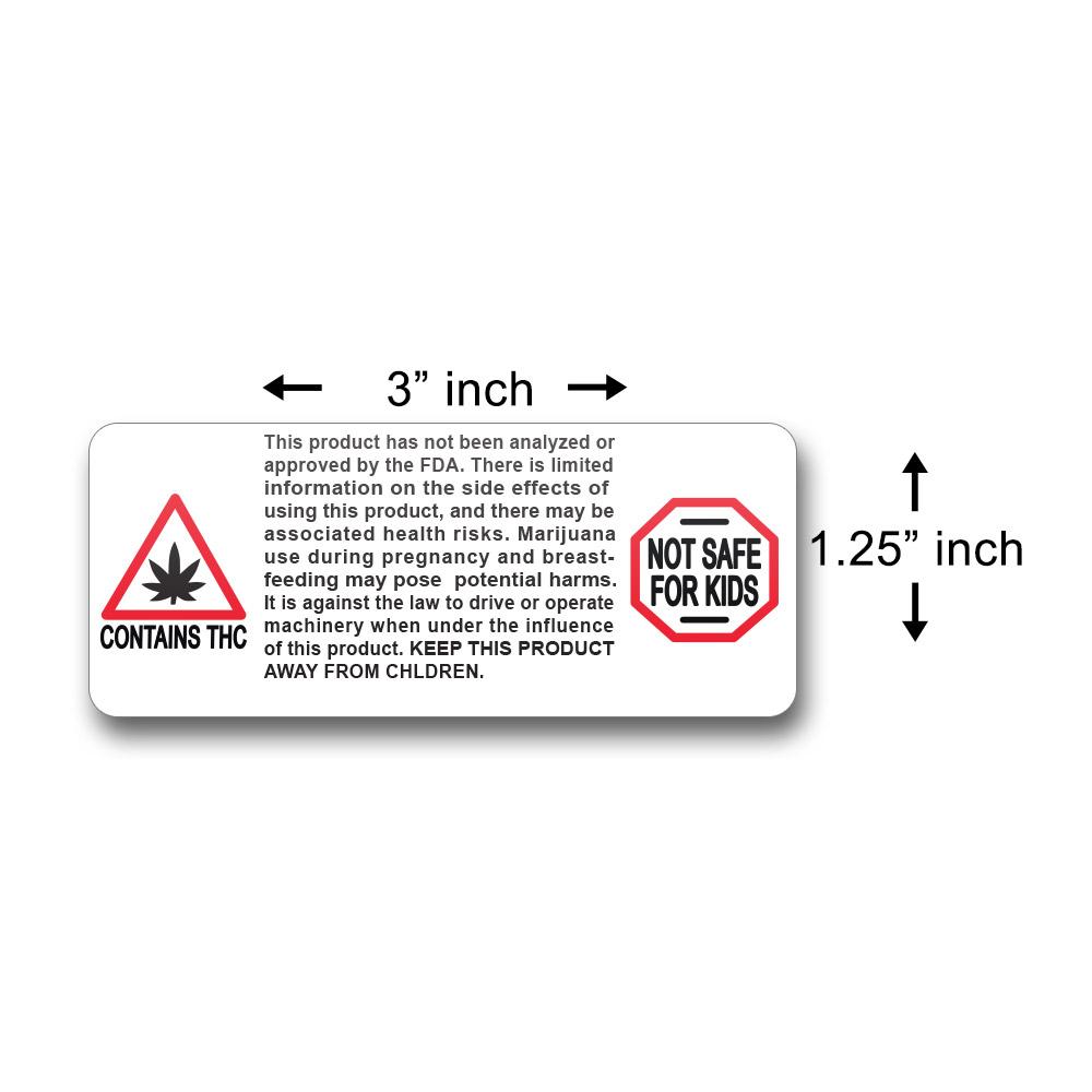Massachusetts Warning Labels | 3in x 1in - Rectangle - 1000 Count - 4