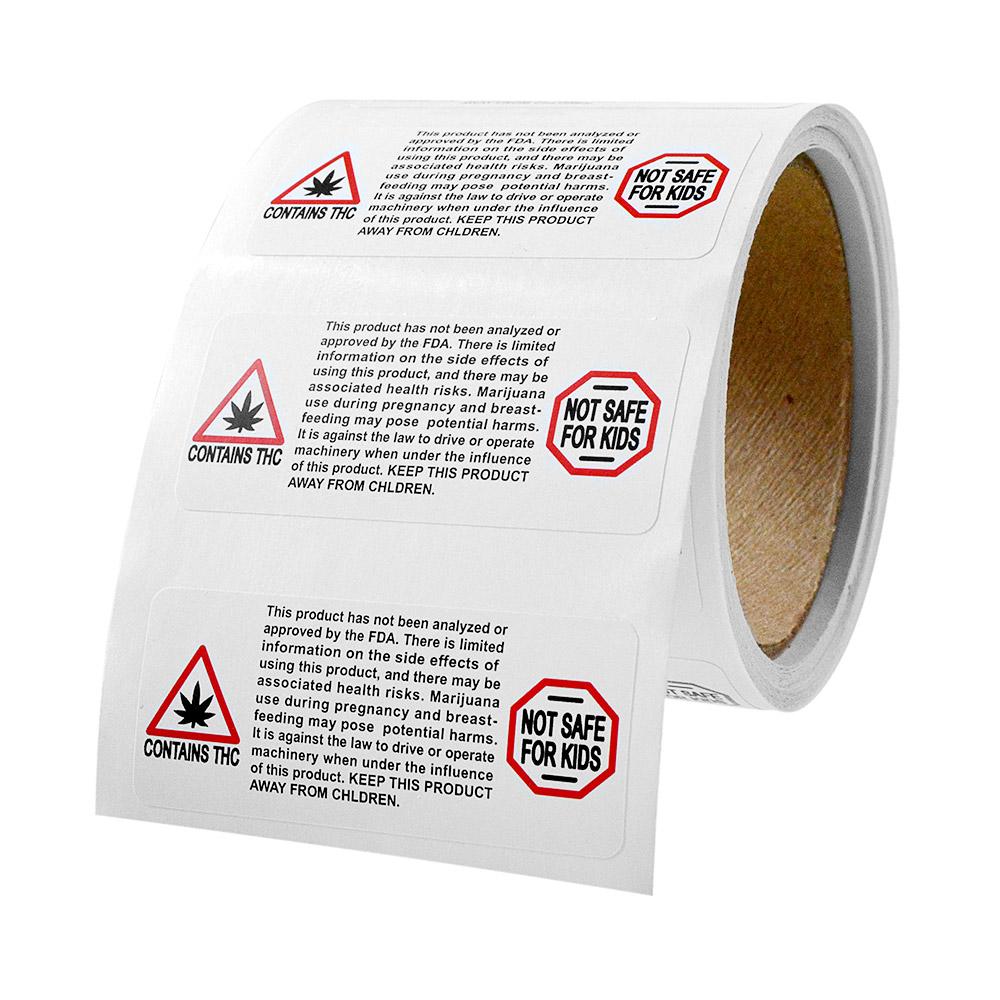 Massachusetts Warning Labels | 3in x 1in - Rectangle - 1000 Count - 2