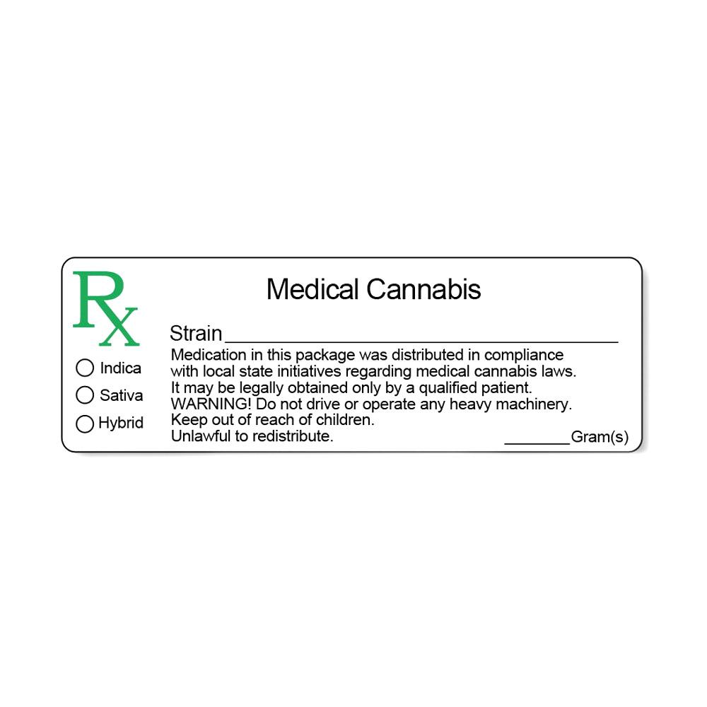 Generic Medical Marijuana Universal Labels | 3in x 1in - Rectangle - 1000 Count - 1