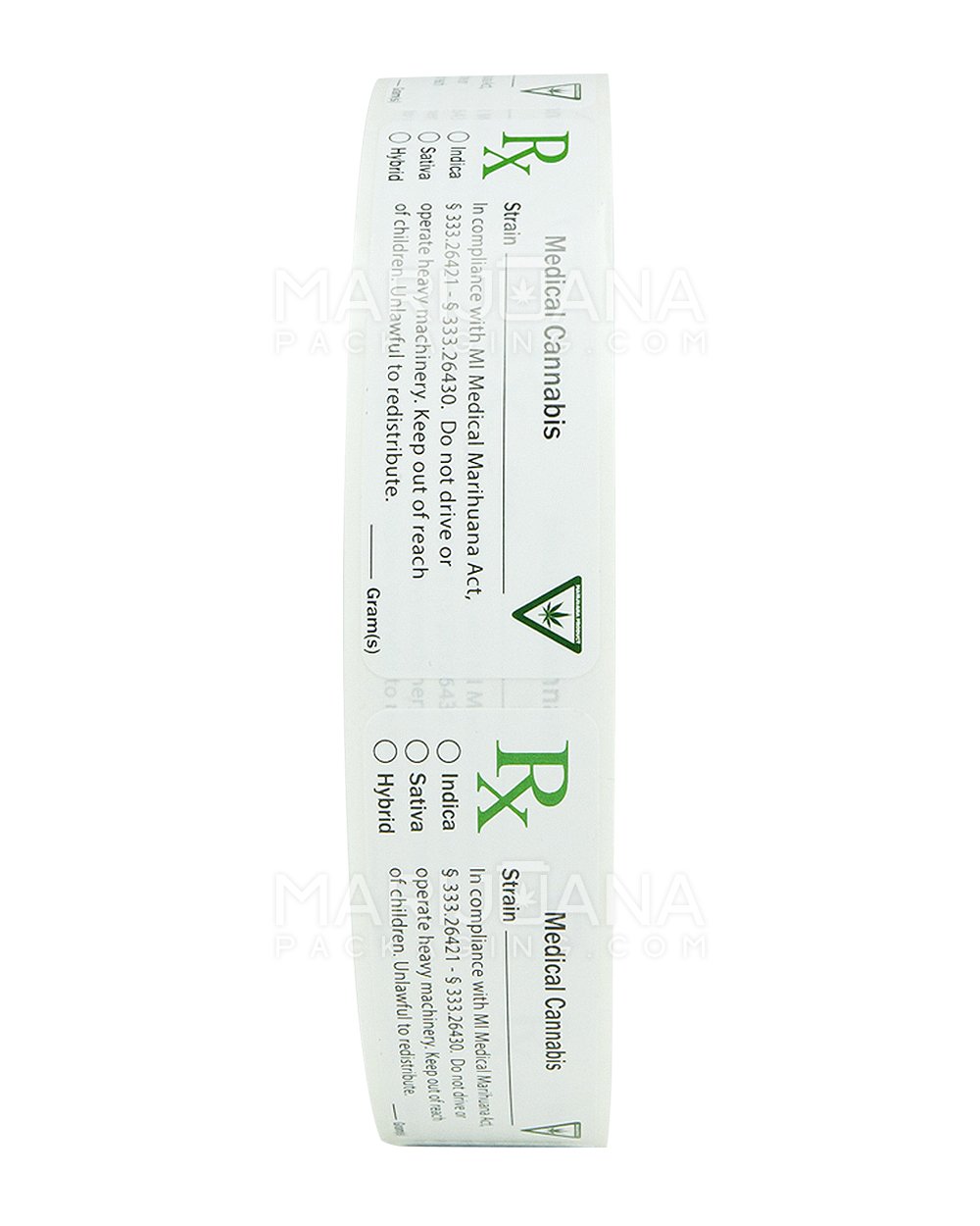 Michigan Medical Labels w/ THC Logo | 3in x 1in - Rectangle - 1000 Count - 3