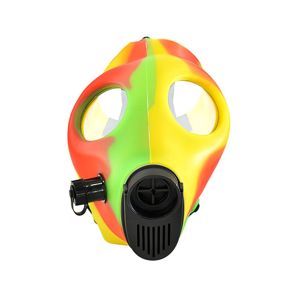 Gas Mask Acrylic Water Pipe | 8.5in Tall - Grommet Bowl - Mixed - 3