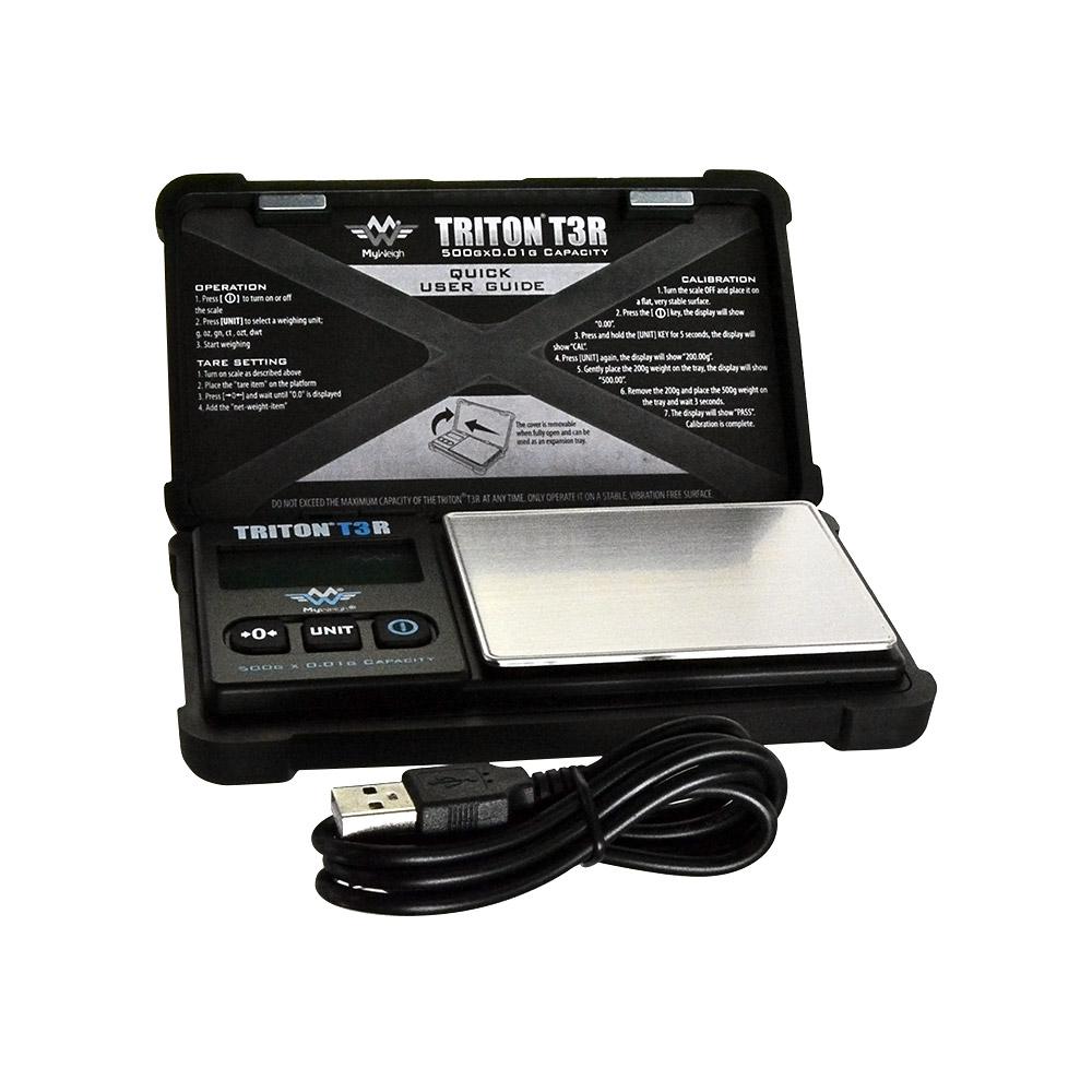 MY WEIGH | Triton T3 Rechargeable Digital Scale | 500g Capacity - 0.01g Readability - 2