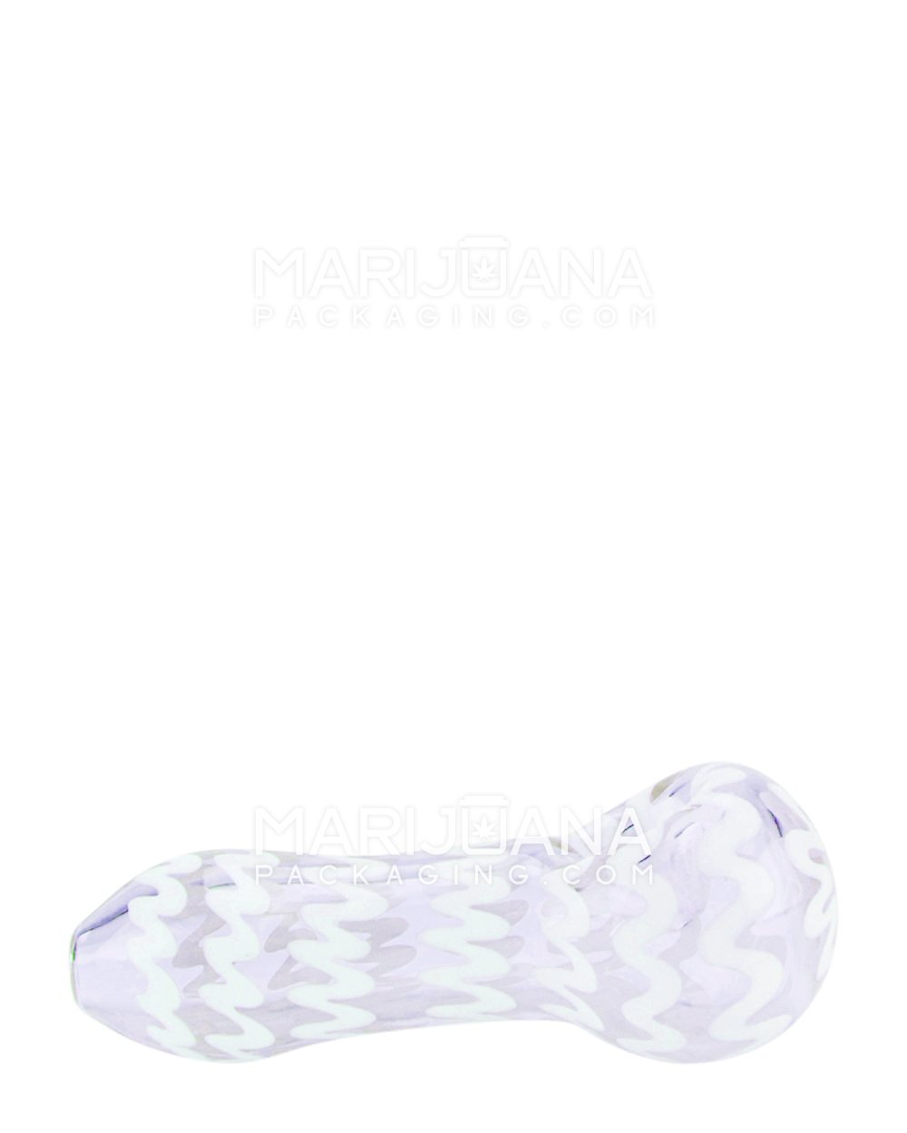 Swirl Spoon Hand Pipe | 4in Long - Glass - Purple - 6