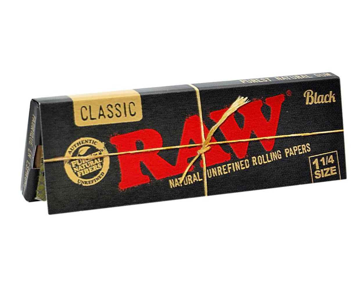 RAW | 'Retail Display' 1 1/4 Size Black Natural Rolling Papers | 83mm - Classic - 24 Count - 3