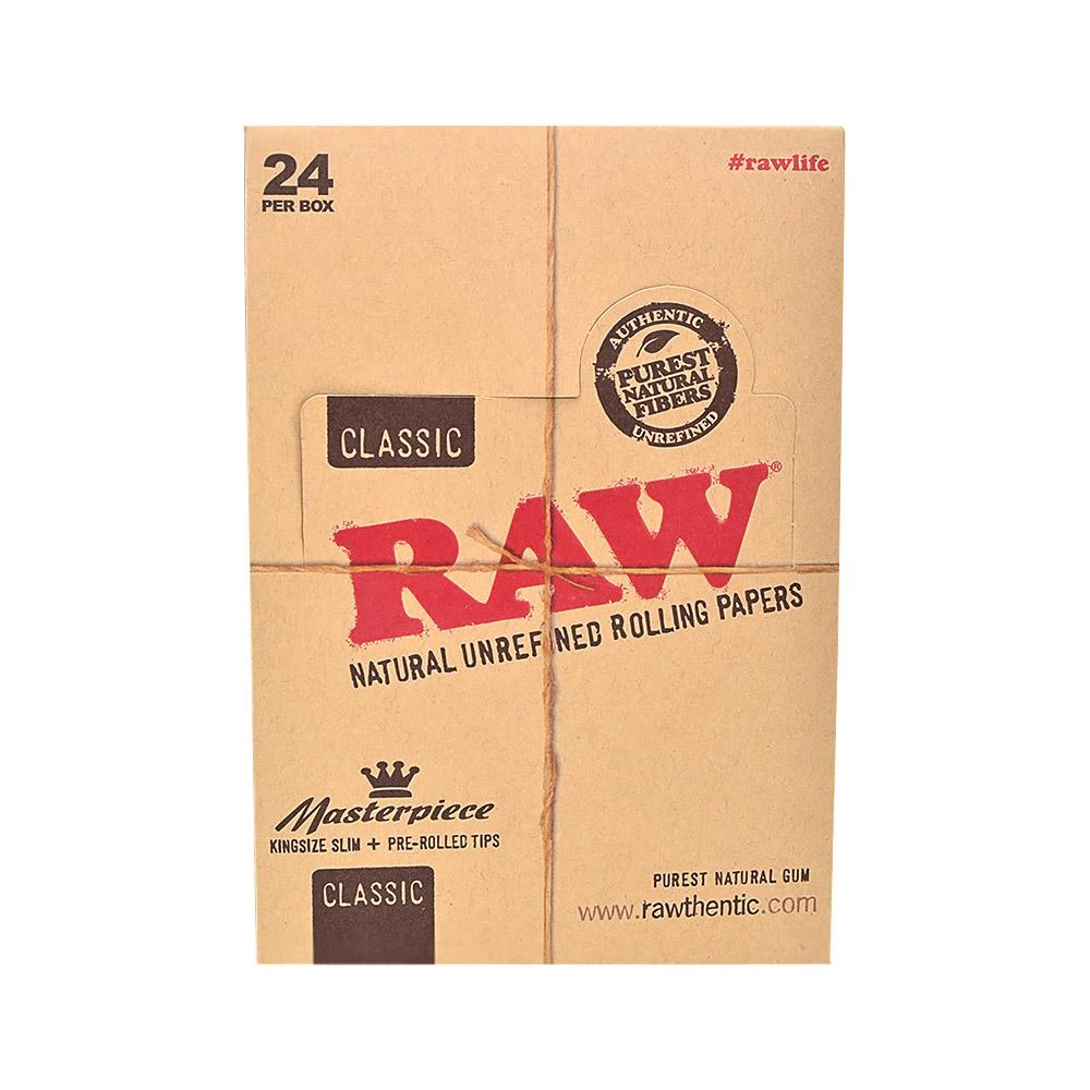 RAW | 'Retail Display' King Size Slim Masterpiece + Pre-Rolled Tips | 110mm - Classic - 24 Count - 2