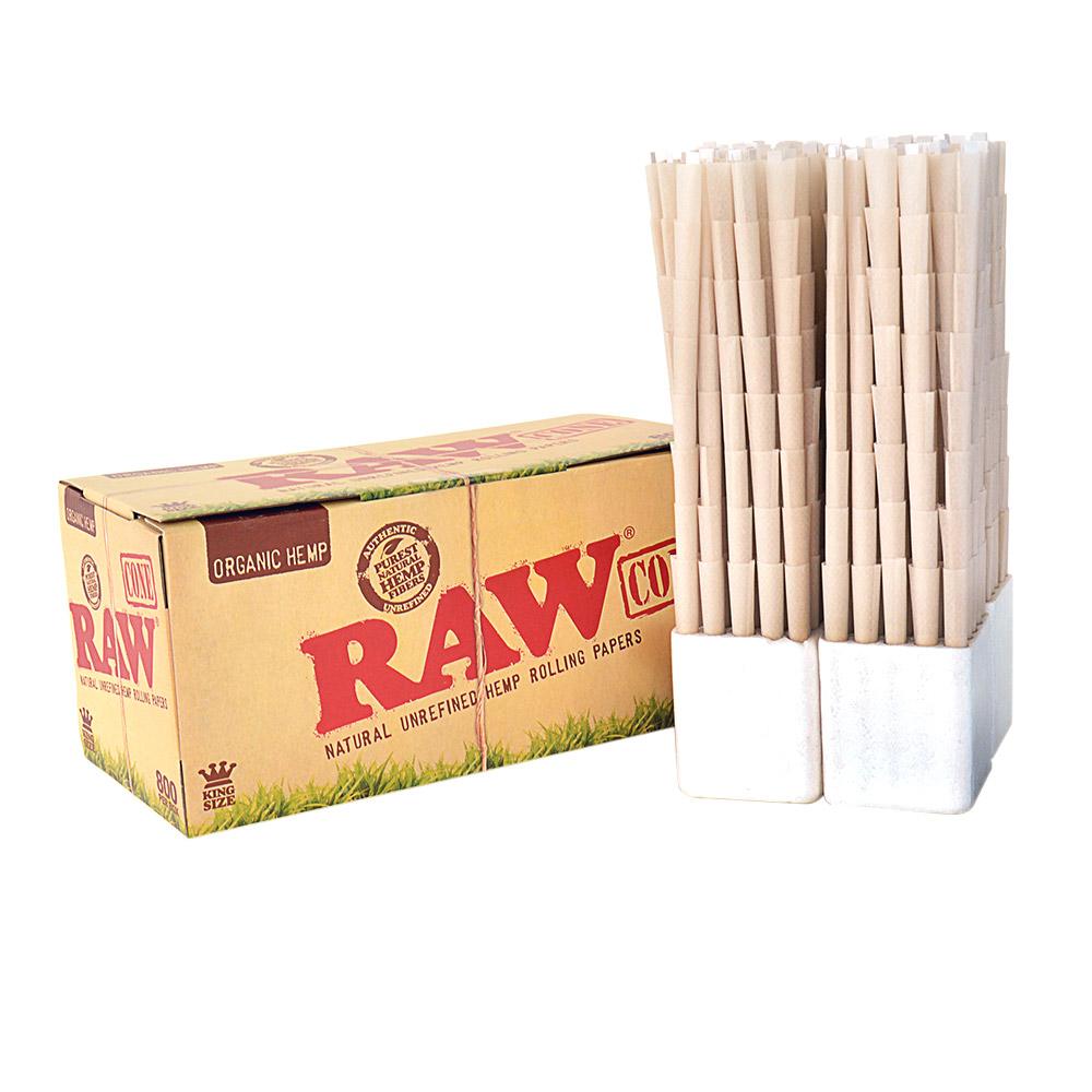 RAW | Organic King Size Pre-Rolled Cones | 109mm - Hemp Paper - 800 Count - 2