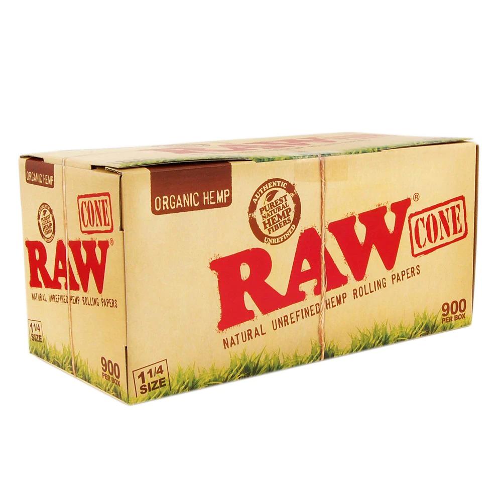RAW | Organic 1 1/4 Size Pre-Rolled Cones | 84mm - Hemp Paper - 900 Count - 1