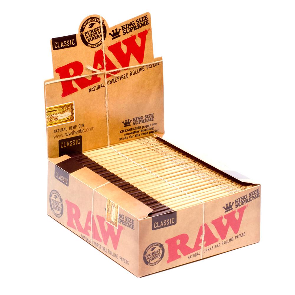 RAW | 'Retail Display' King Supreme Rolling Papers | 110mm - Classic - 24 Count - 1