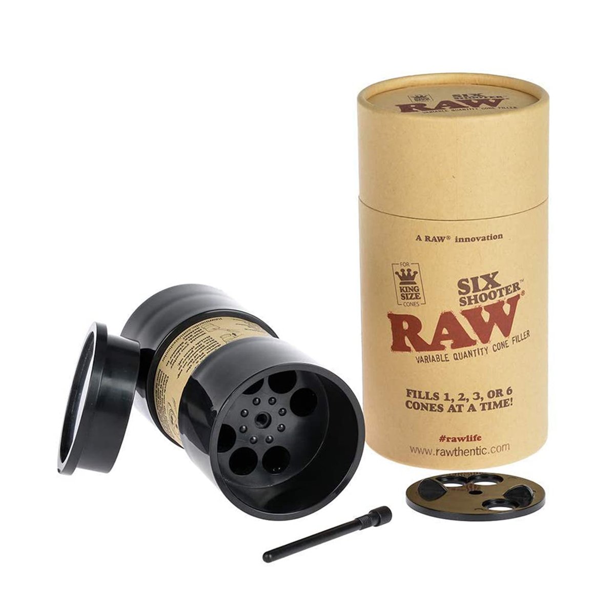 RAW | King Size Cone Loader Filling Device Six Shooter - 1