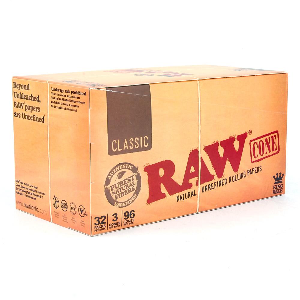 RAW | 'Retail Display' Classic King Size Pre-Rolled Cones | 109mm - Hemp Paper - 96 Count - 2