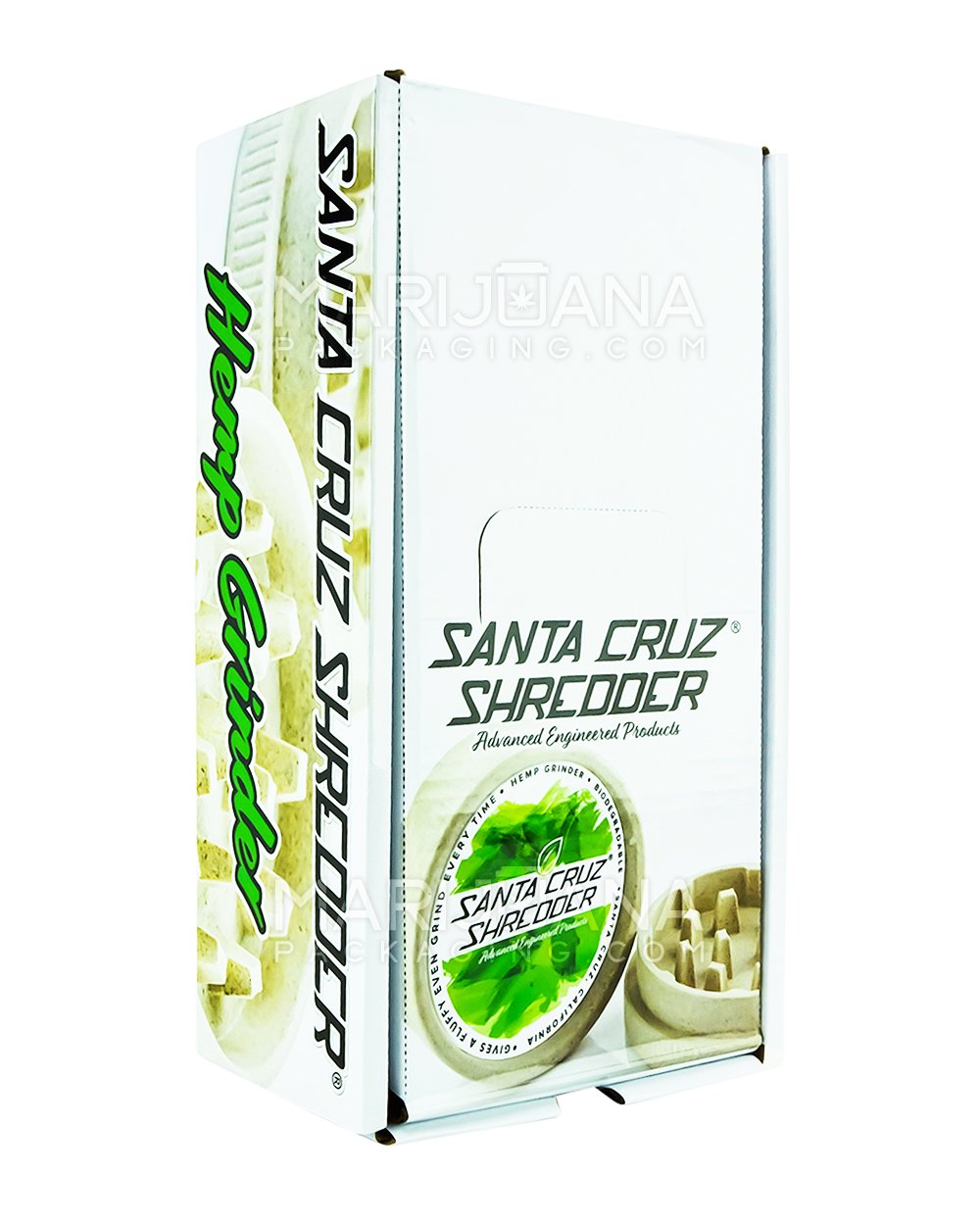 SANTA CRUZ SHREDDER | 'Retail Display' 100% Biodegradable Hemp Based Grinders | 2 Piece - White - 24 Count - 2