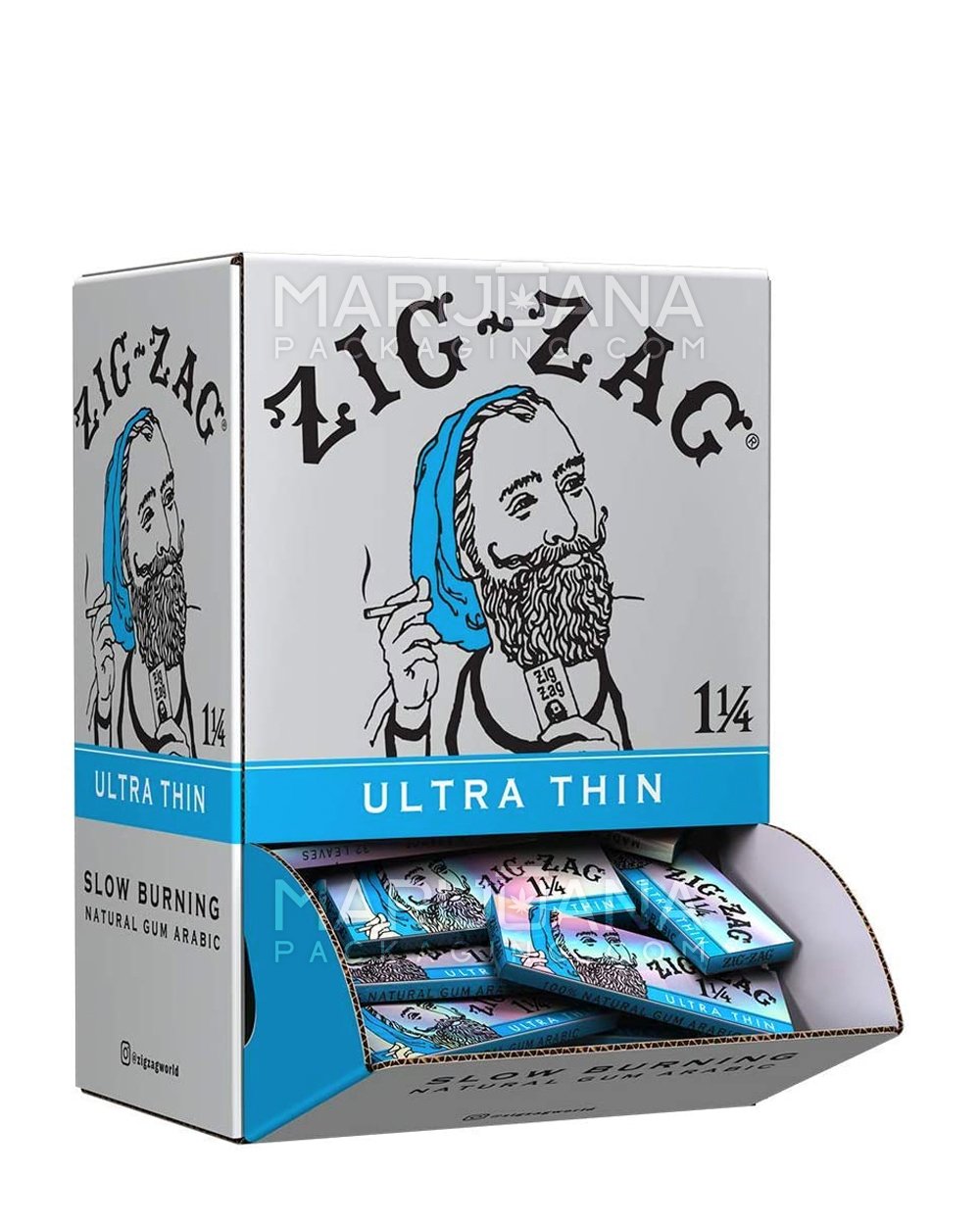 ZIG ZAG | 'Retail Display' Ultra Thin 1 1/4 Size Rolling Papers | 78mm - White Paper - 48 Count - 1