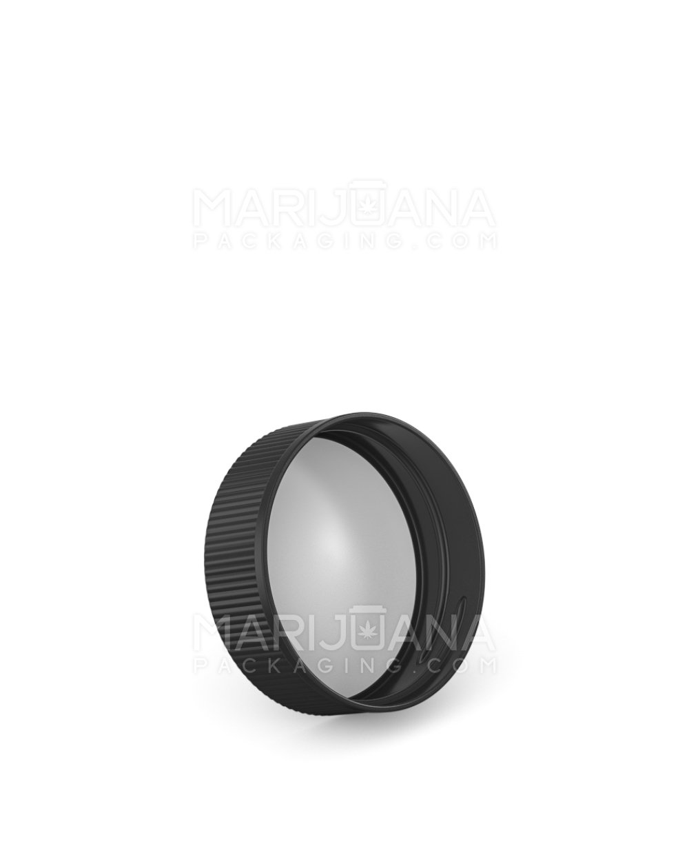 Ribbed Screw Top Plastic Caps w/ Foam Liner | 28mm - Matte Black - 250 Count - 2