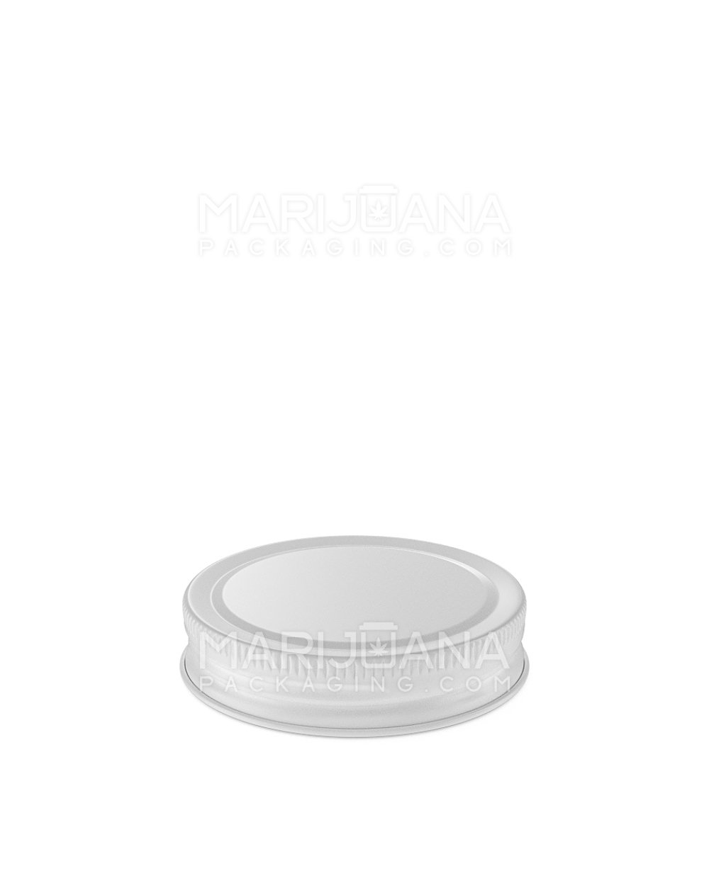 Ribbed Screw Top Metal Tin Caps w/ Foam Liner | 53mm - Glossy White - 120 Count - 3
