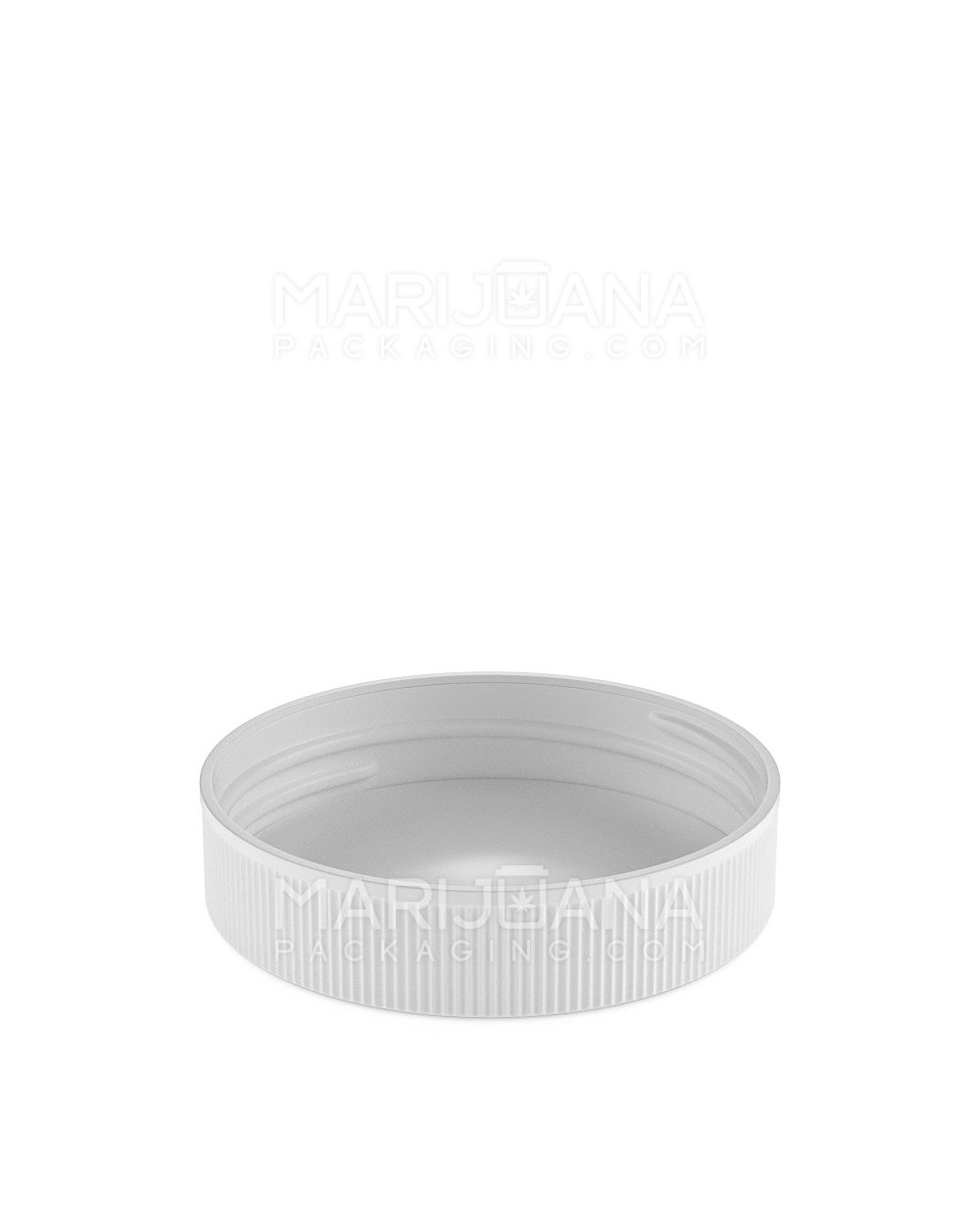 Ribbed Screw Top Plastic Caps w/ Foam Liner | 63mm - Semi Gloss White - 36 Count - 4