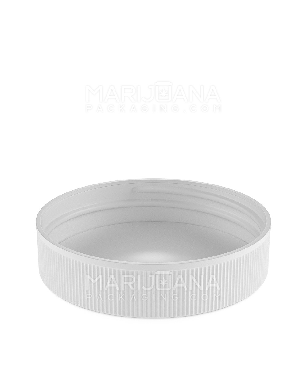 Ribbed Screw Top Plastic Caps w/ Foam Liner | 80mm - Semi Gloss White - 24 Count - 4