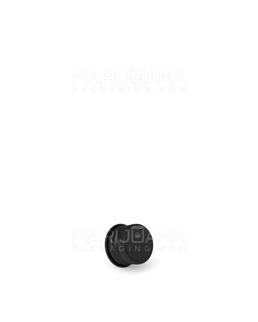 Ribbed Screw Top Metal Caps w/ Foam Liner | 18mm - Glossy Black - 400 Count - 1