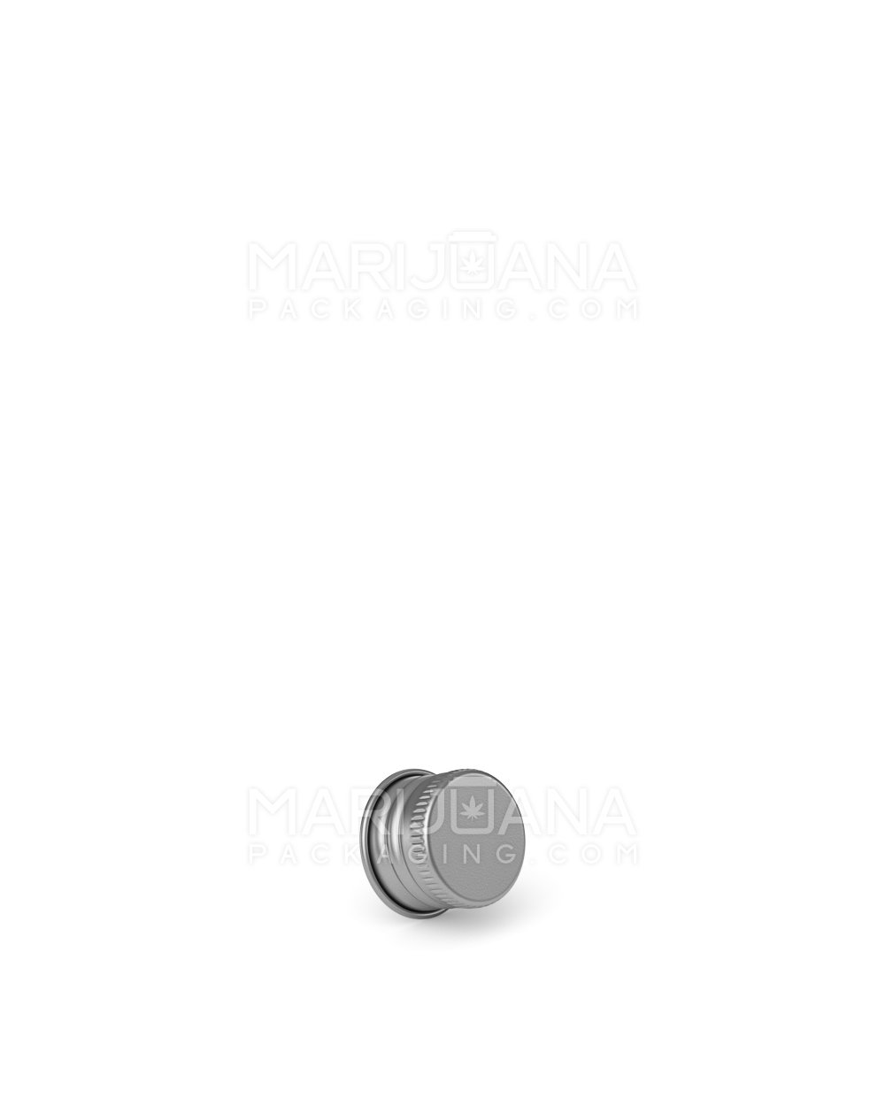 Ribbed Screw Top Metal Caps w/ Foam Liner | 18mm - Glossy Silver - 400 Count - 1