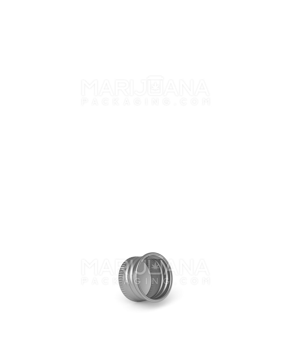 Ribbed Screw Top Metal Caps w/ Foam Liner | 18mm - Glossy Silver - 400 Count - 2
