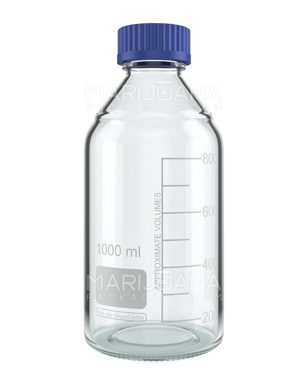 Glass Reagent Lab Bottle w/ Blue Screw Top Cap | 45mm - 1000ml - 24 Count - 1
