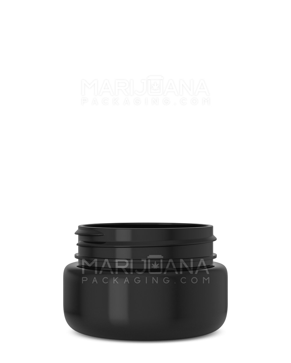 Rounded Base Black Plastic Jars | 53mm - 2oz | Sample - 1
