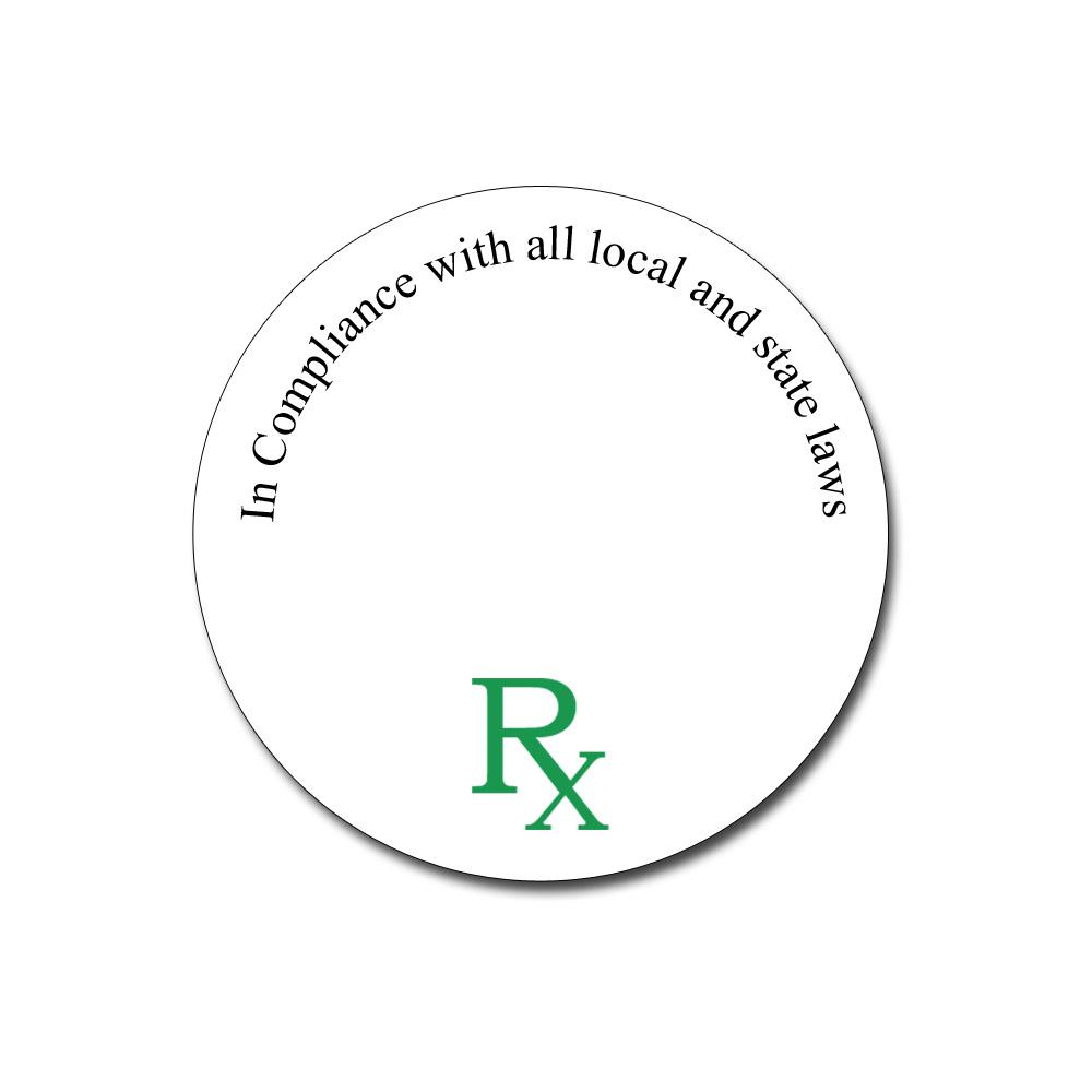 RX Medical Concentrate Container Labels | 1in - Circle - 250 Count - 1