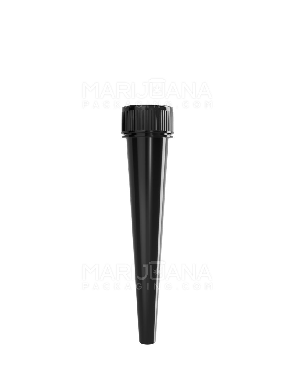 Child Resistant Push Down & Turn Opaque Conical Pre-Roll Tubes | 98mm - Black | Sample - 1