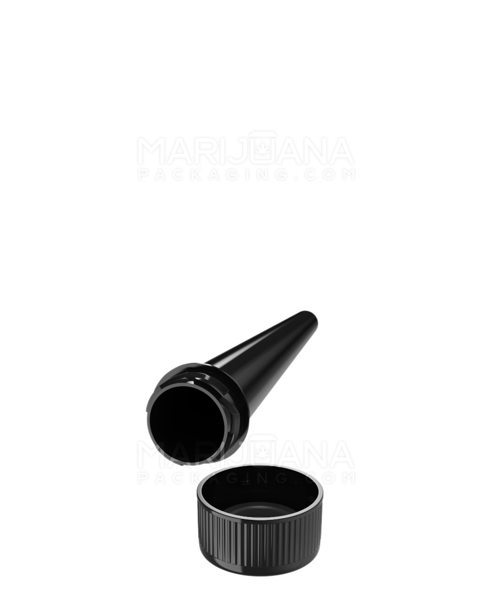 Child Resistant Push Down & Turn Opaque Conical Pre-Roll Tubes | 98mm - Black | Sample - 2