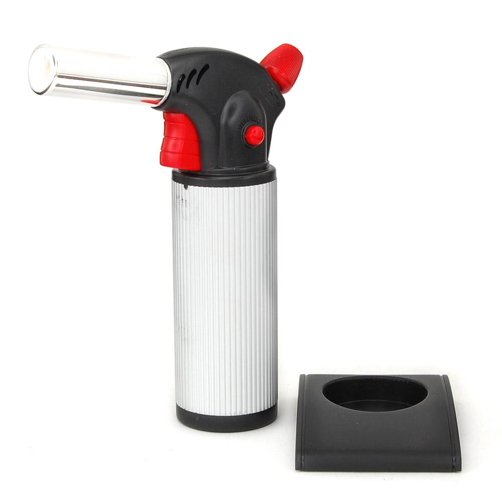 SCORCH TORCH | Large Metal Cigar Lighter | 8in Tall - Butane - White & Red - 3