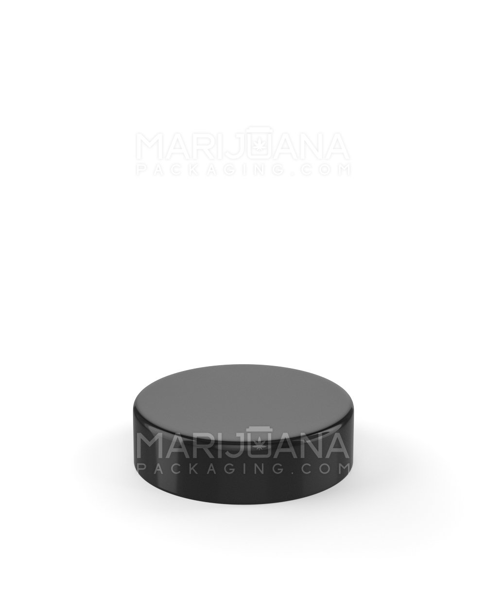 Smooth Sided Screw Top Plastic Caps w/ Foam Liner | 38mm - Glossy Black Plastic - 350 Count - 3
