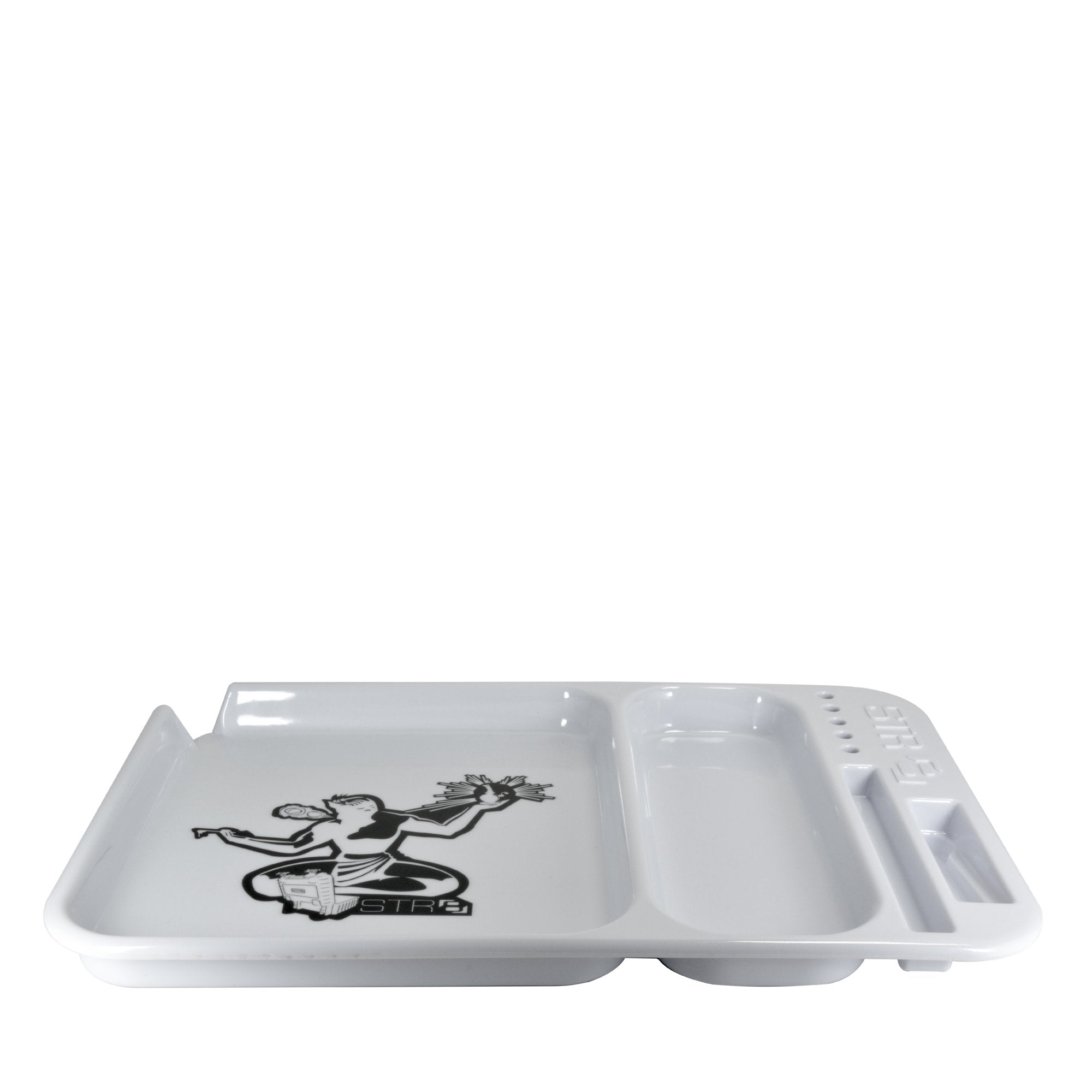 STR8 | Spirit of Detroit White Rolling Tray | 14in x 9.2in - Large - Plastic - 3