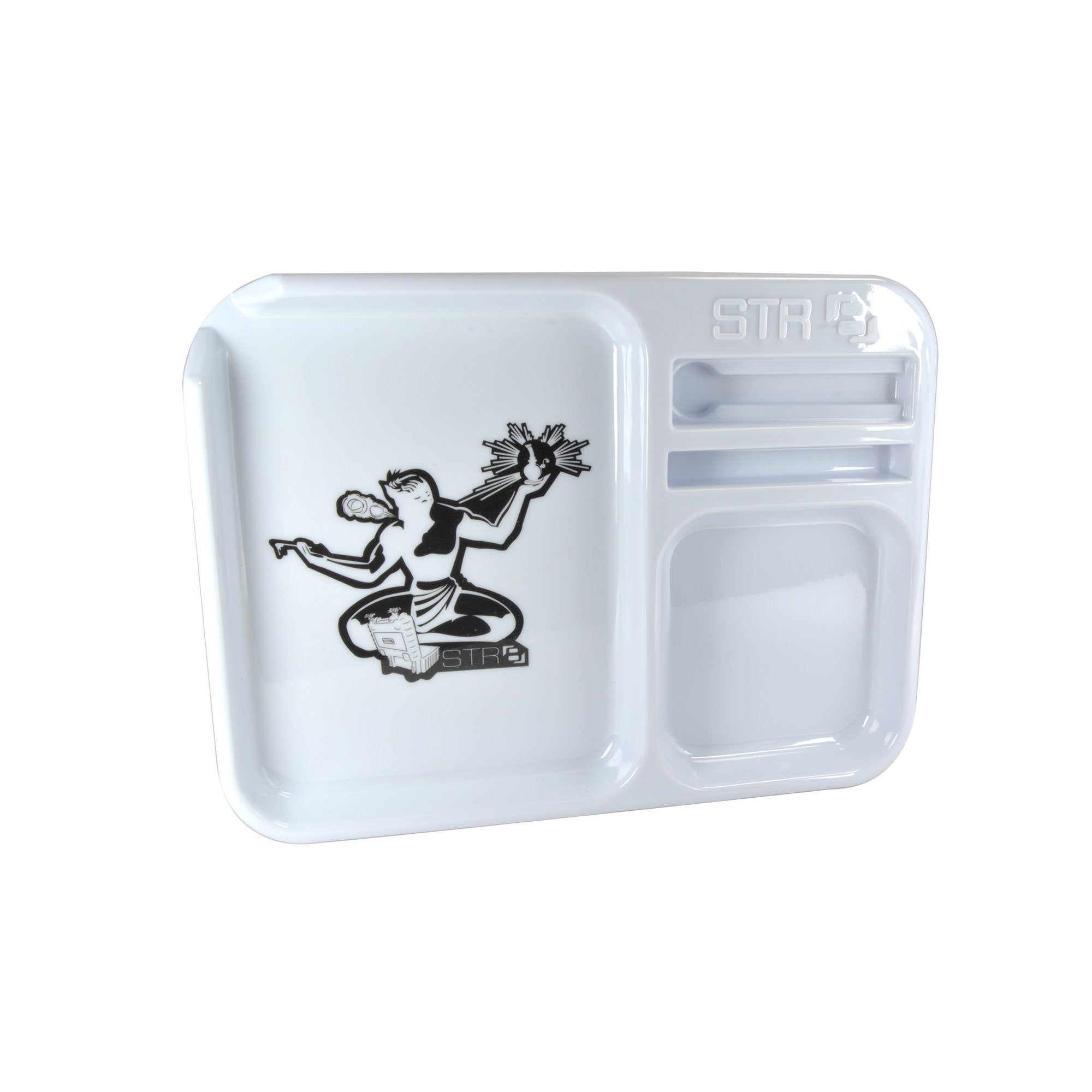 STR8 | Spirit of Detroit White Rolling Tray | 9in x 6.7in - Small - Plastic - 2