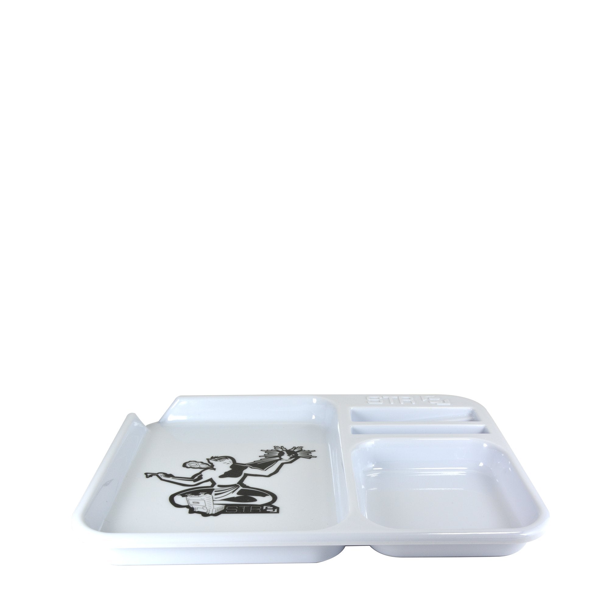 STR8 | Spirit of Detroit White Rolling Tray | 9in x 6.7in - Small - Plastic - 3