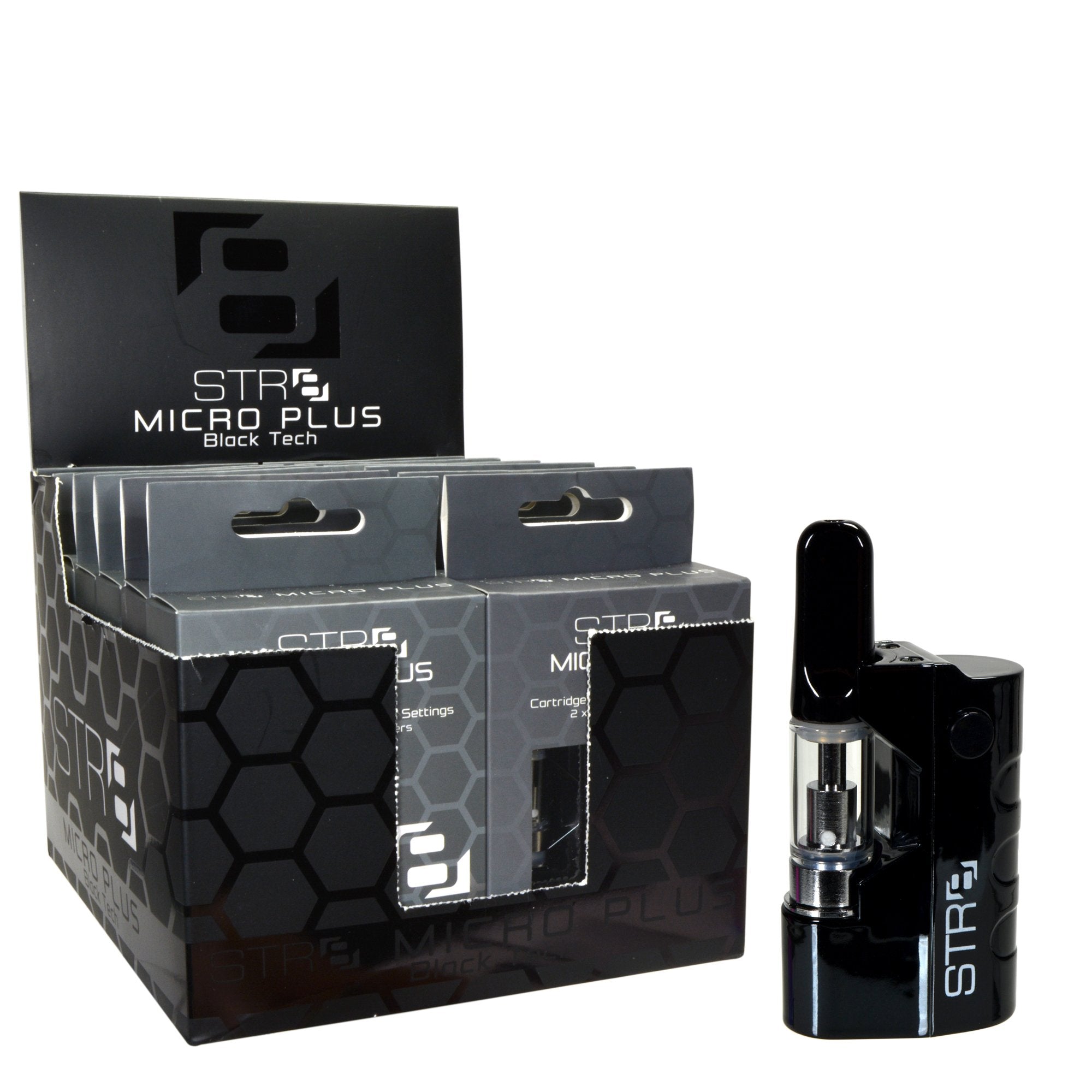 STR8 | 'Retail Display' Micro Plus Vape Battery | 500 mAh - Black - 12 Count - 1