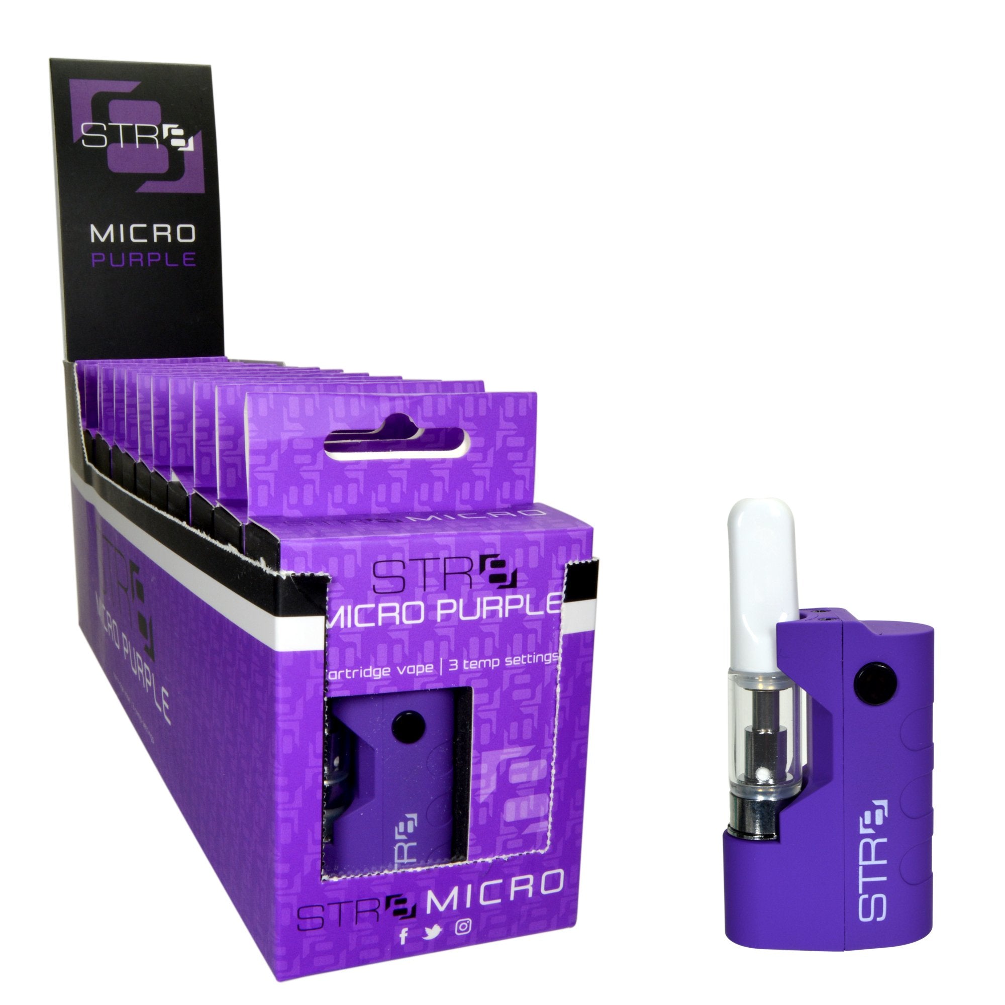 STR8 | 'Retail Display' Micro Vape Batteries | 500 mAh - Purple - 12 Count - 1