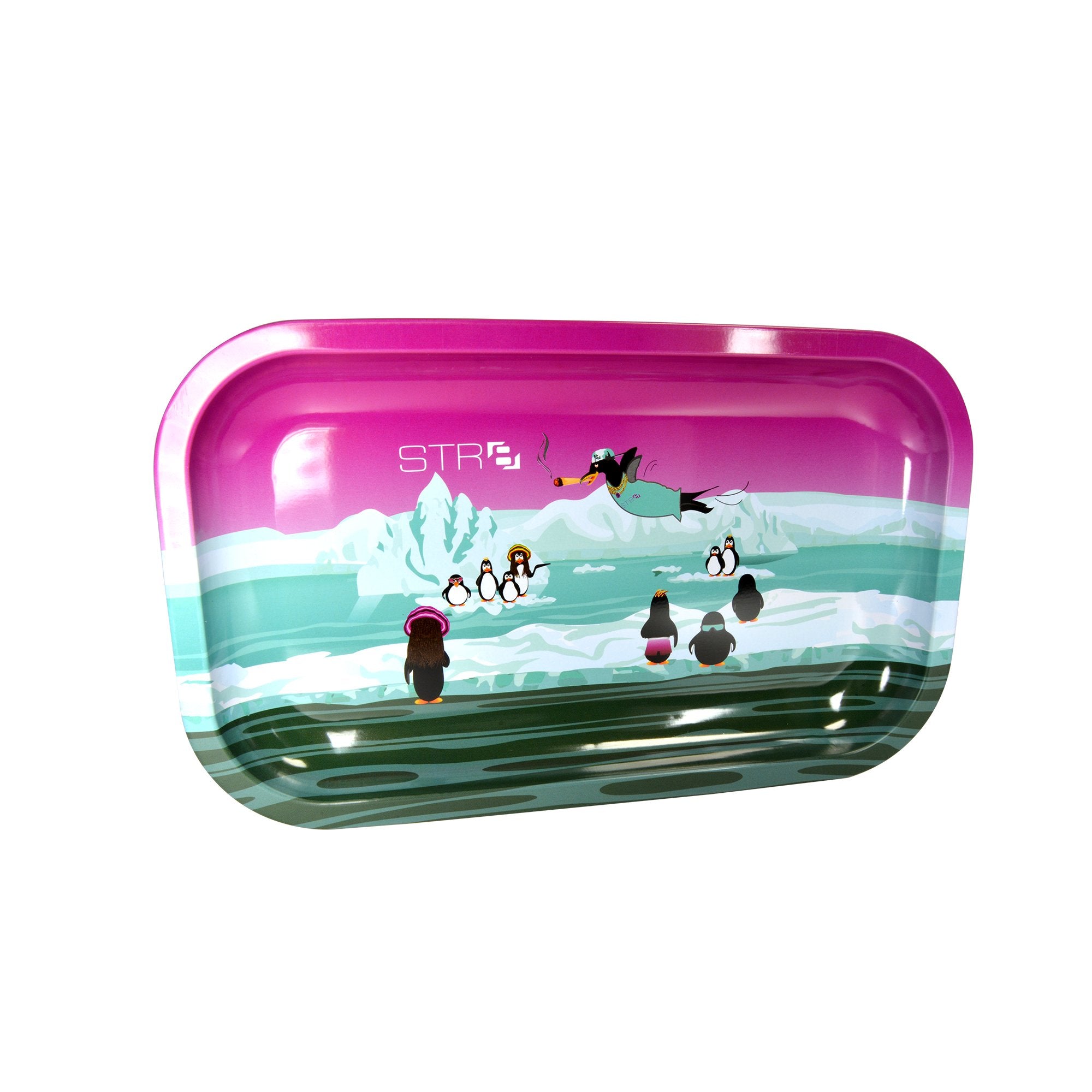 STR8 | Stoney Penguins Rolling Tray | 11.5in x 7.2in - Small - Metal - 2