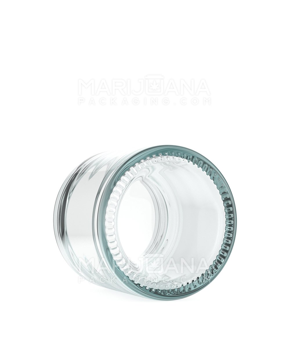 3 Ounce Clear Glass Jar - Child Resistant White Smooth Cap Custom Wedd